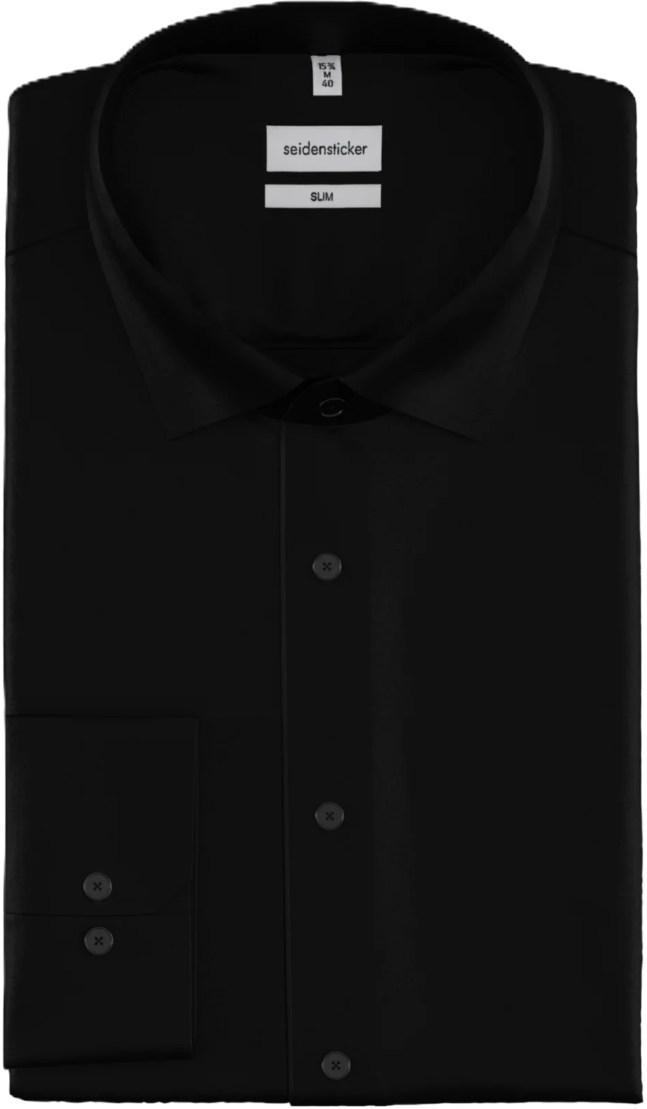 seidensticker Businesshemd, Slim-Fit, Langarm, Kent-Kragen, FüR Herren, Schwarz, 43