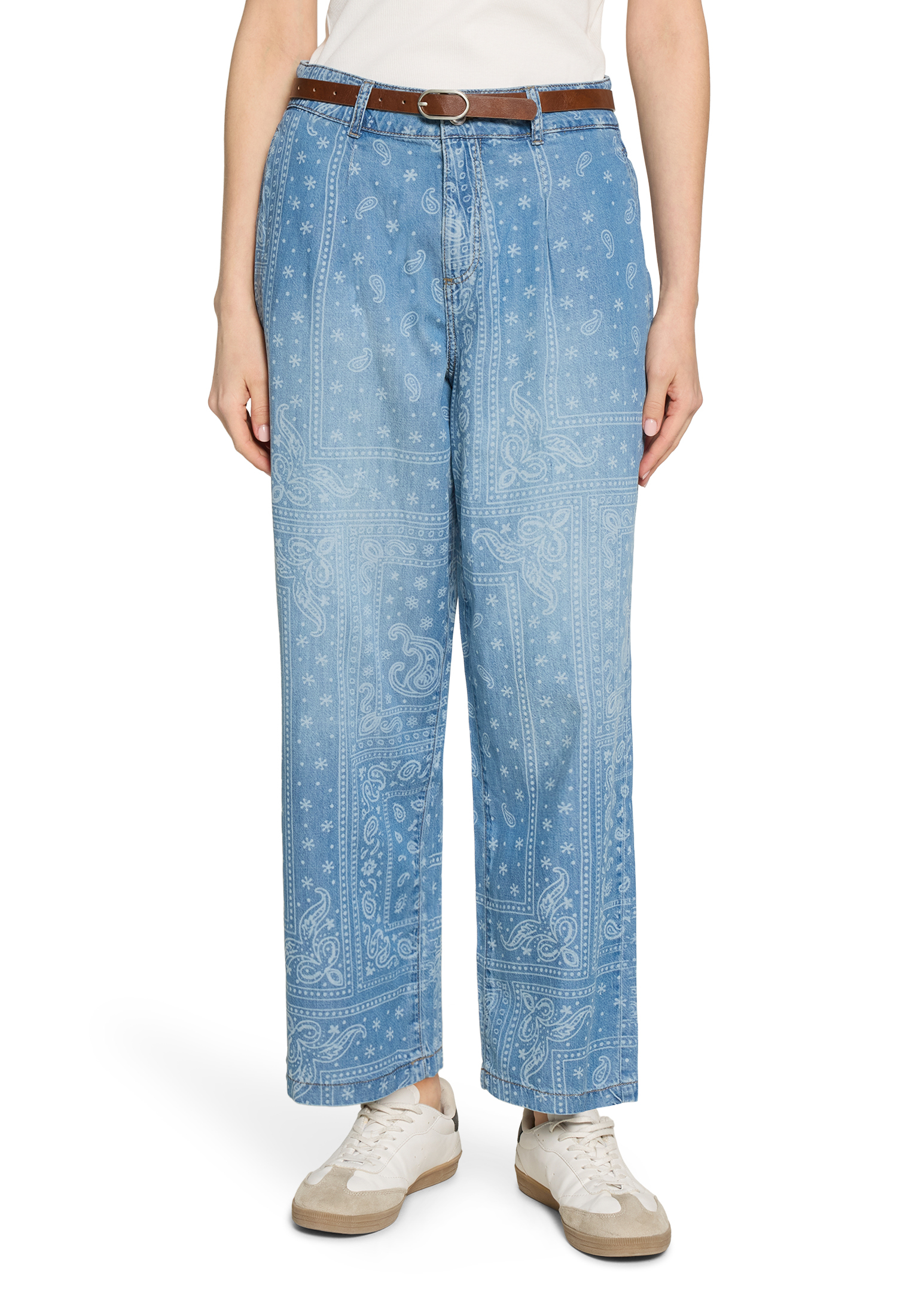 Cartoon Jeanshose, 7/8-LäNge, FüR Damen, Blau, 36