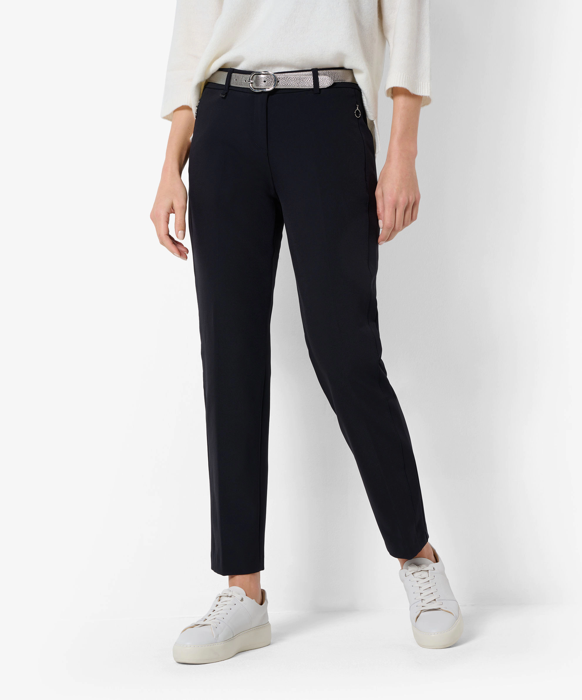Brax Stoffhose, ReißVerschlusstaschen, BüGelfalte, FüR Damen, Schwarz, 18