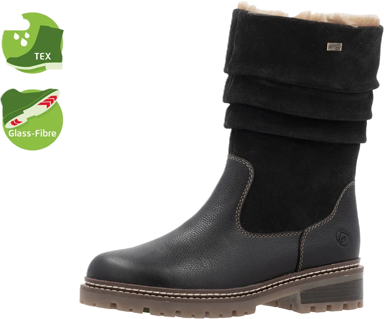 Remonte® Winterstiefeletten, Blockabsatz, Leder, FüR Damen, Schwarz, 38
