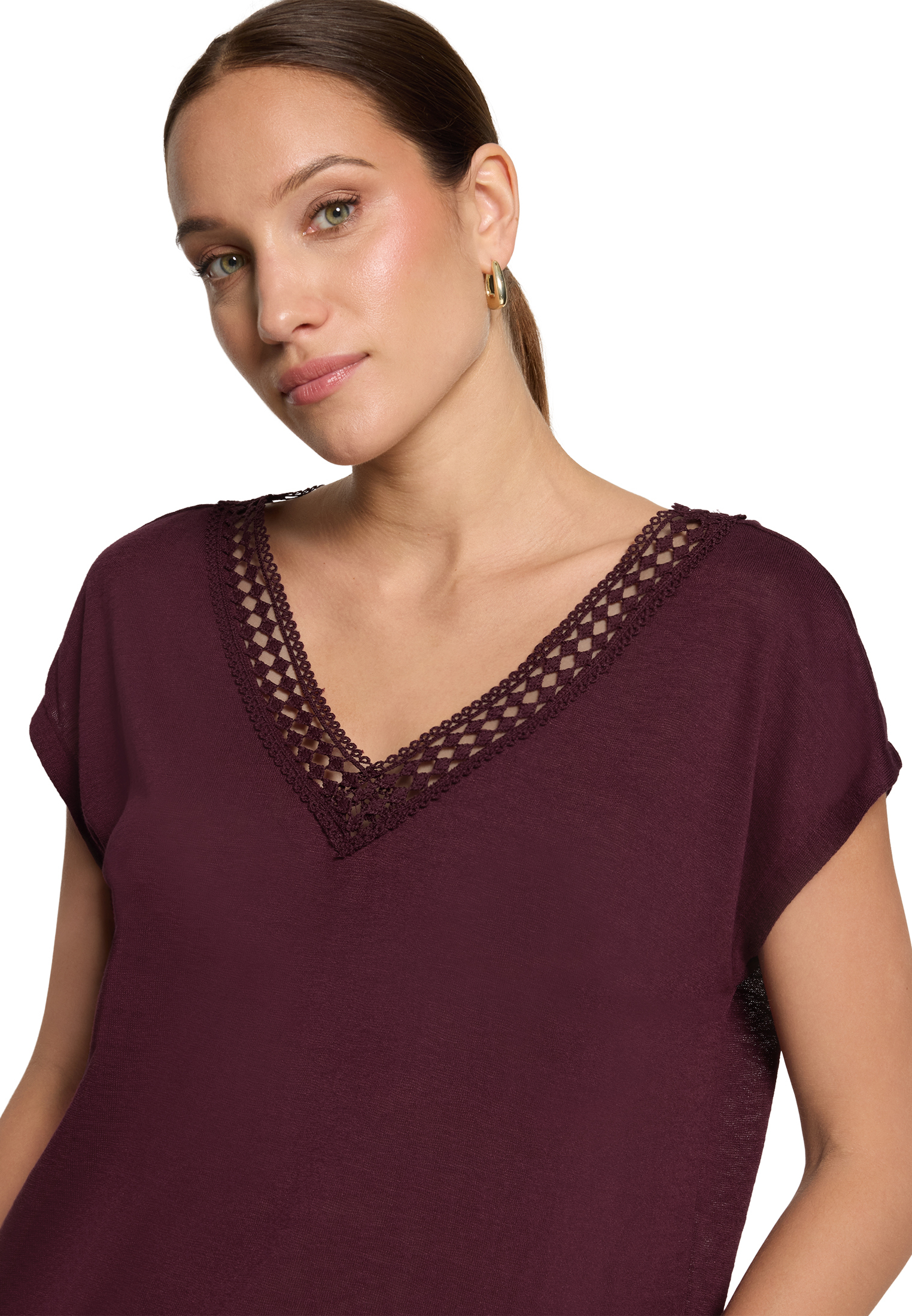 Zero T-Shirt, Spitze, FüR Damen, Schwarz, 34