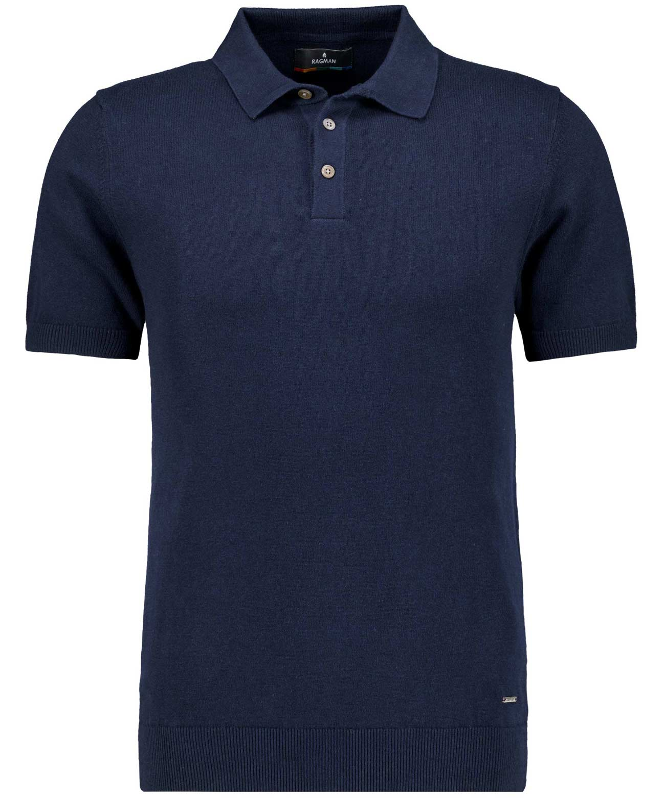 Ragman Polo Strick 1/2 Arm, 70 Marine, Xl, Blau, Xl