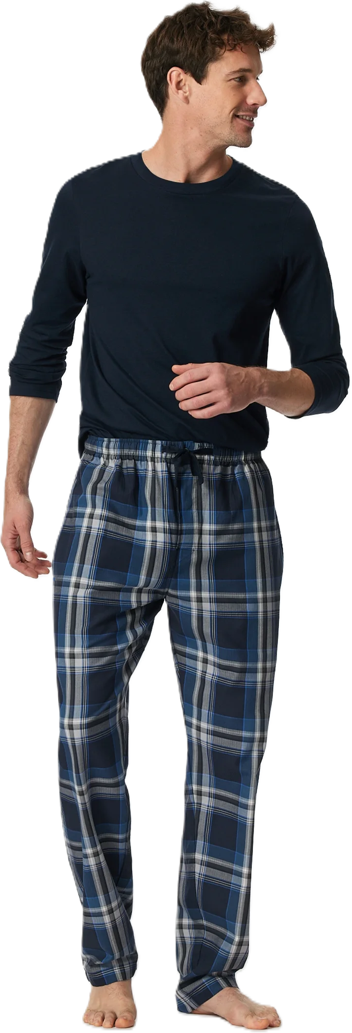 Schiesser Mix + Relax Woven Schlafanzug-Hose, Eingrifftaschen, FüR Herren, Blau, 50