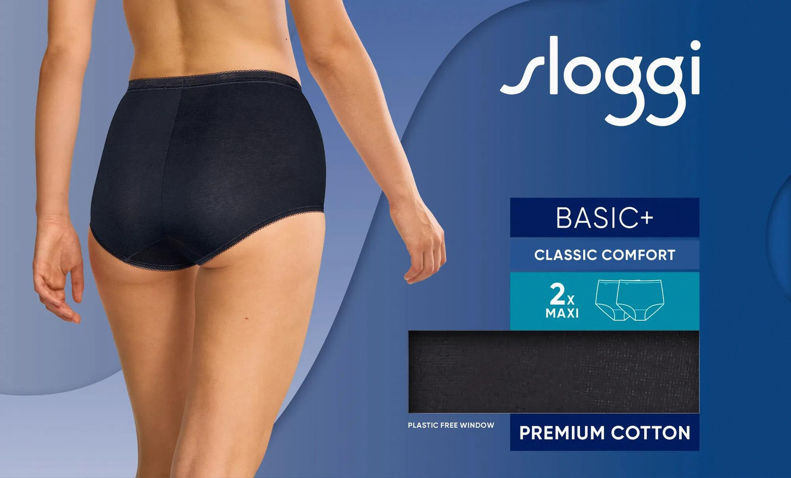 Sloggi Basic+ Maxi-Slip, 2Er-Pack, Uni, FüR Damen, Schwarz, 46