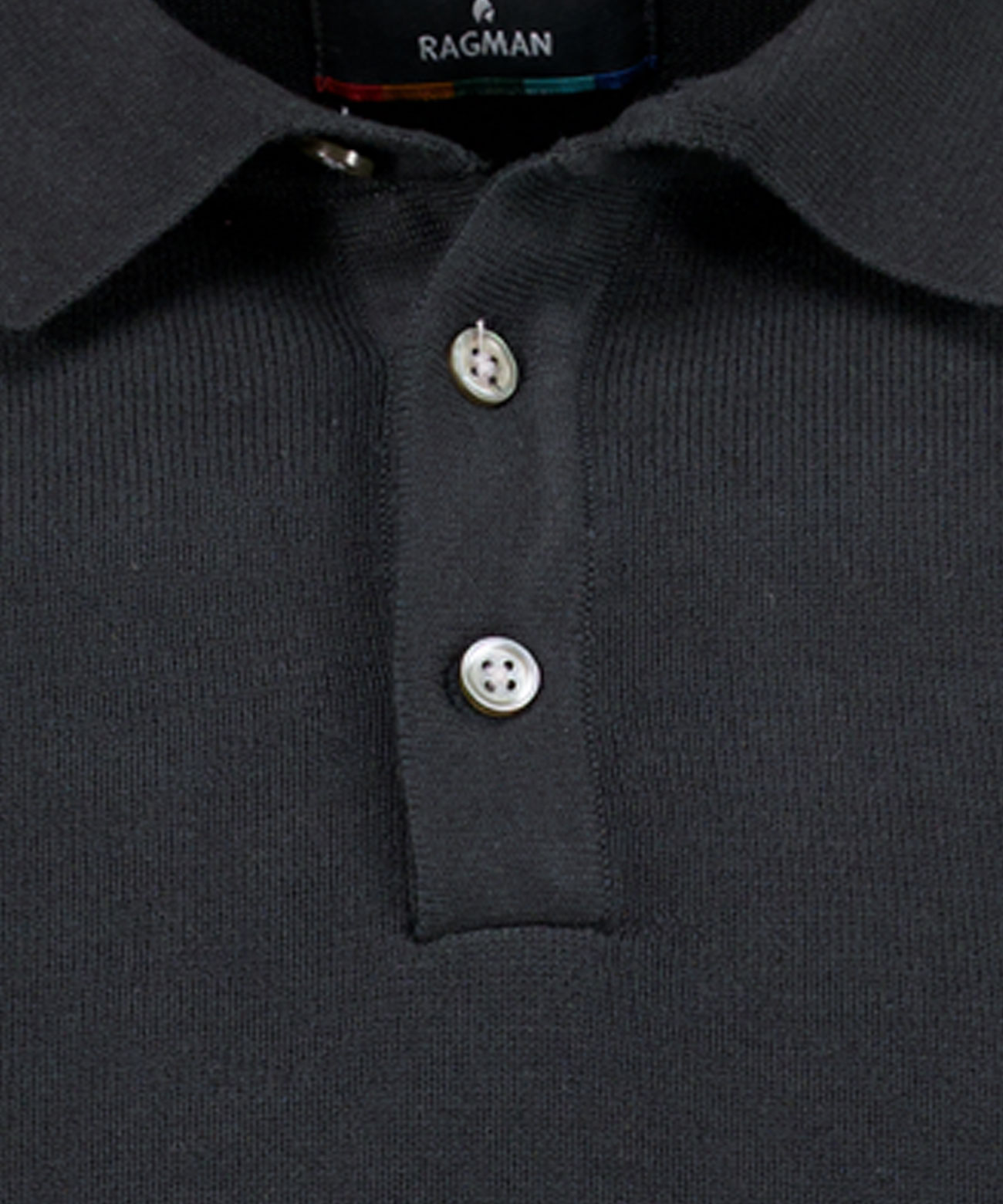 Ragman Polo Strick 1/2 Arm, 9 Schwarz, M, Schwarz, M