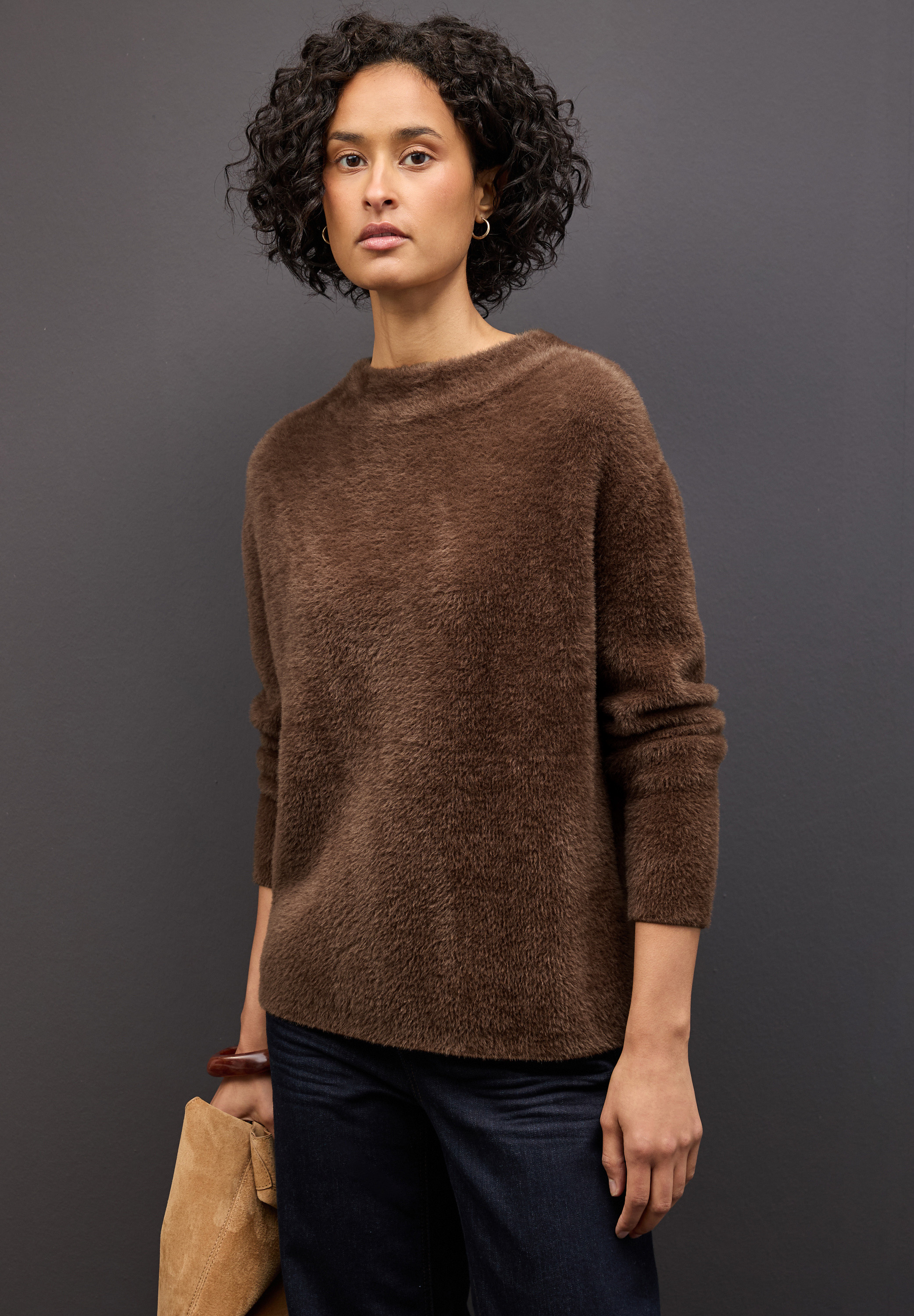 Street One Pullover, Stehkragen, FüR Damen, Braun, 44