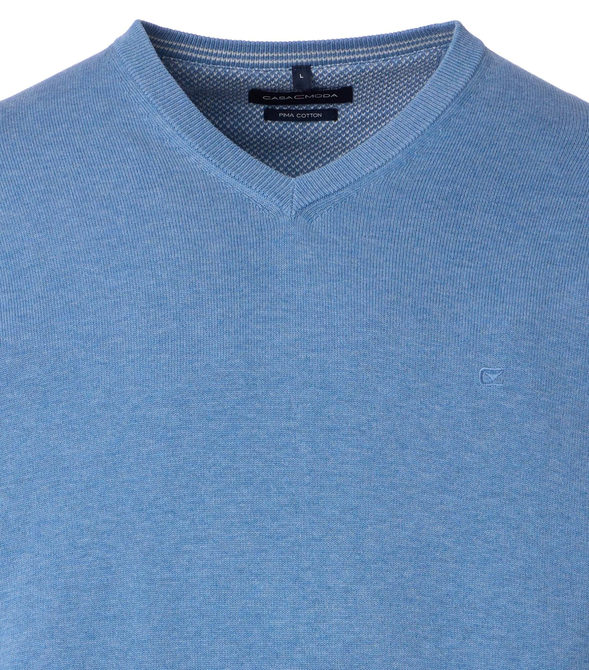 Casamoda Strickpullover, V-Ausschnitt, RippbüNdchen, FüR Herren, Blau, L