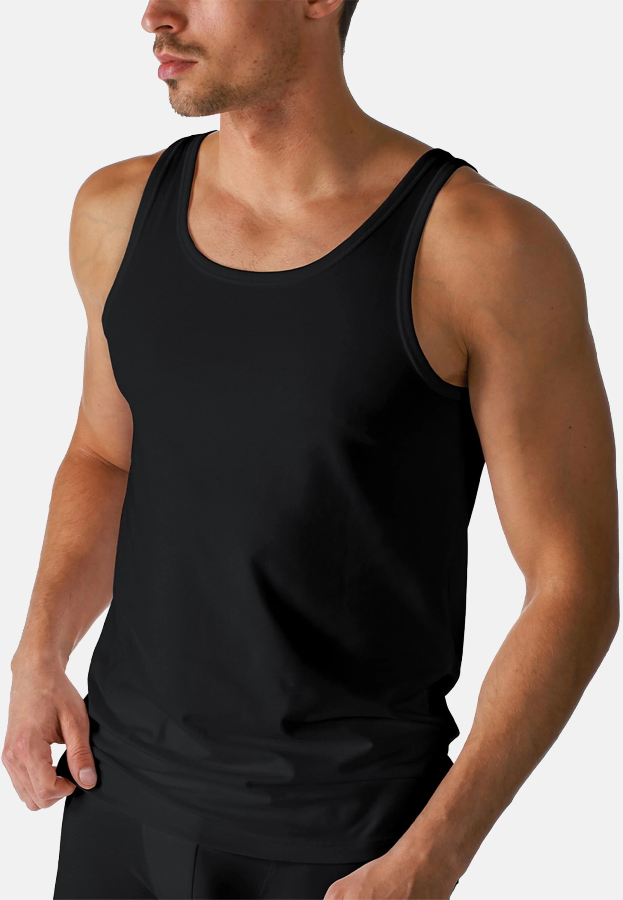Mey Dry Cotton Unterhemd, Baumwolle, Breite TräGer, FüR Herren, Schwarz, 8