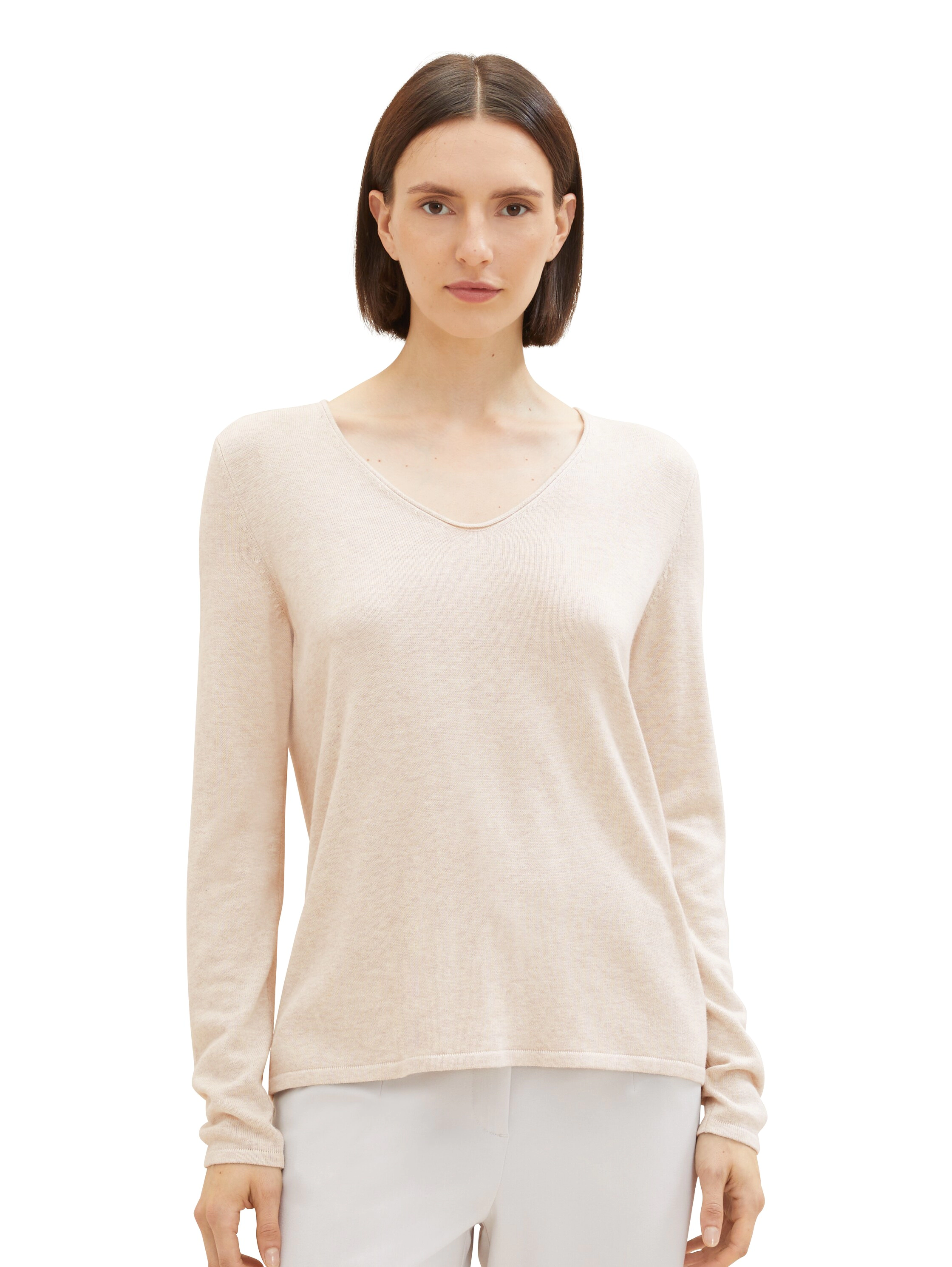 Tom Tailor Pullover, Rollkante, FüR Damen, Beige, 3XL