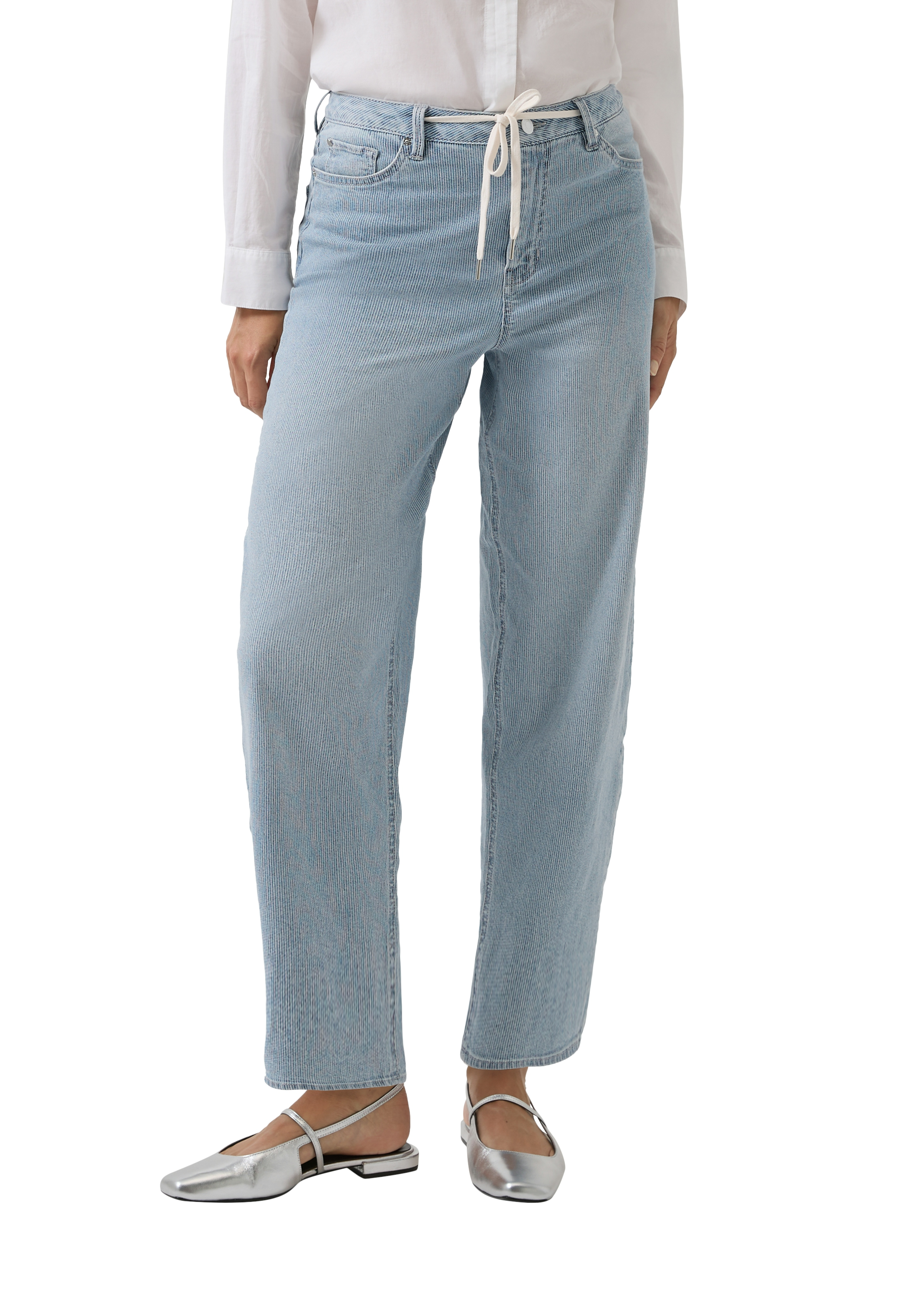 S.Oliver Red Label Jeanshose, Tunnelzug, FüR Damen, Blau|Weiß, 46