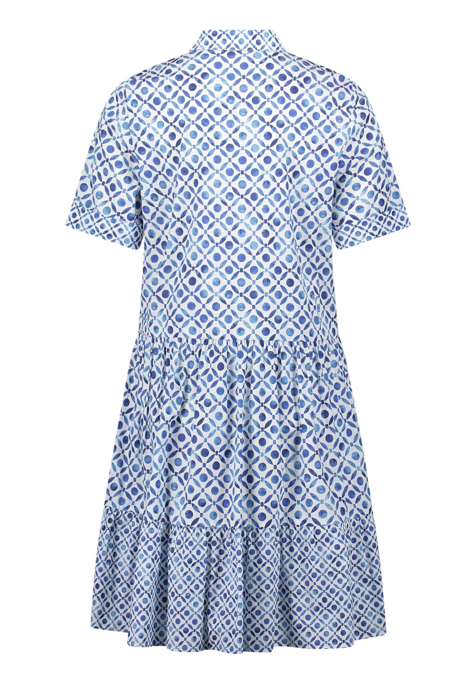 Cartoon Blusenkleid, Knielang, FüR Damen, Weiß|Blau, 44