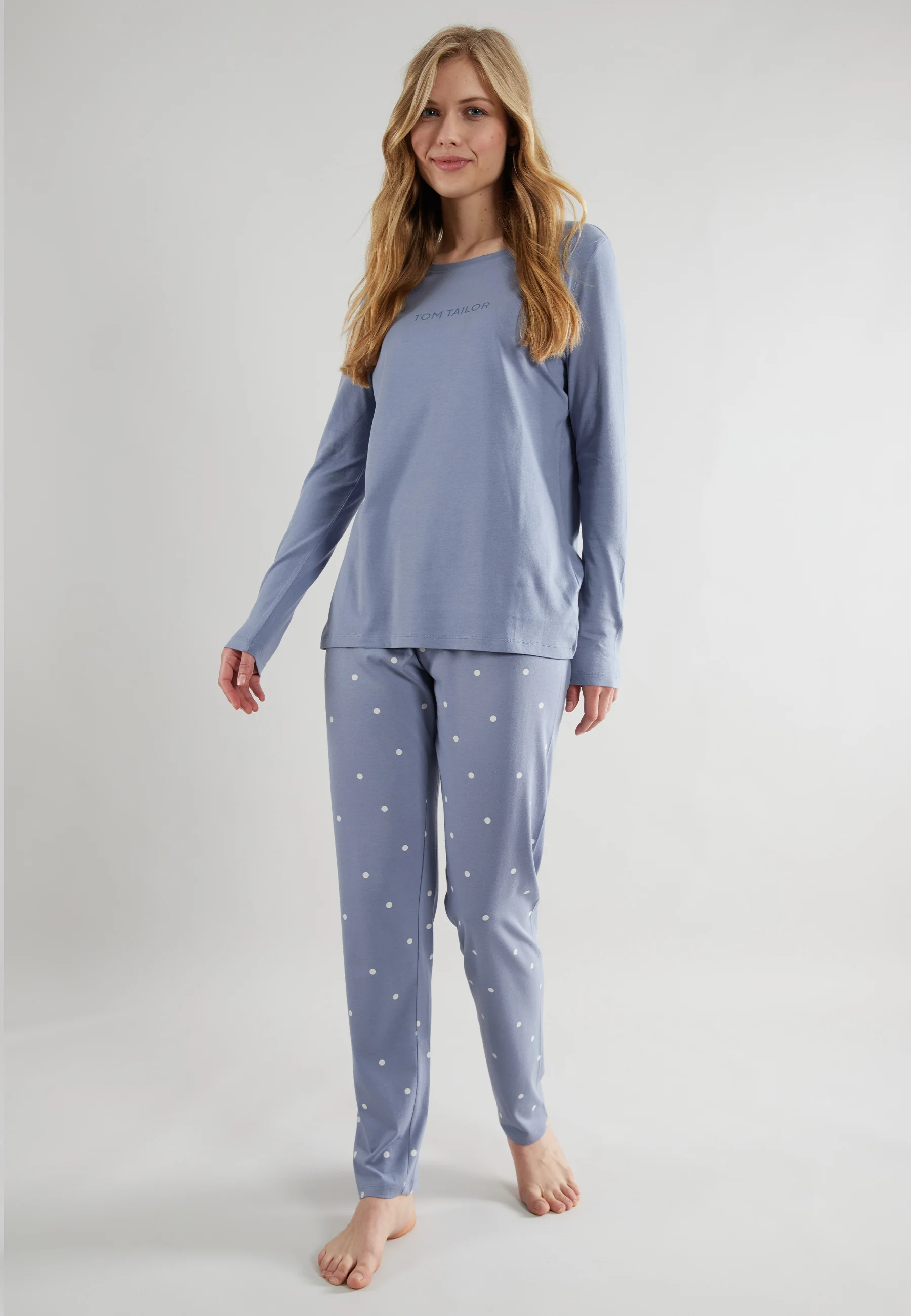 Tom Tailor Charlotte Schlafanzug, Baumwolle, FüR Damen, Blau, 38