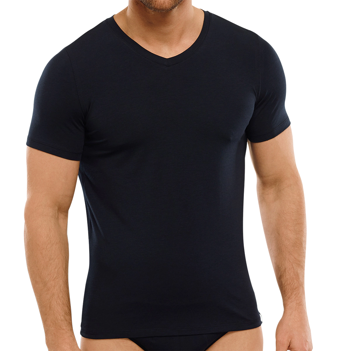 Schiesser Long Life Soft Unterhemd, V-Ausschnitt, FüR Herren, Schwarz, Xxl
