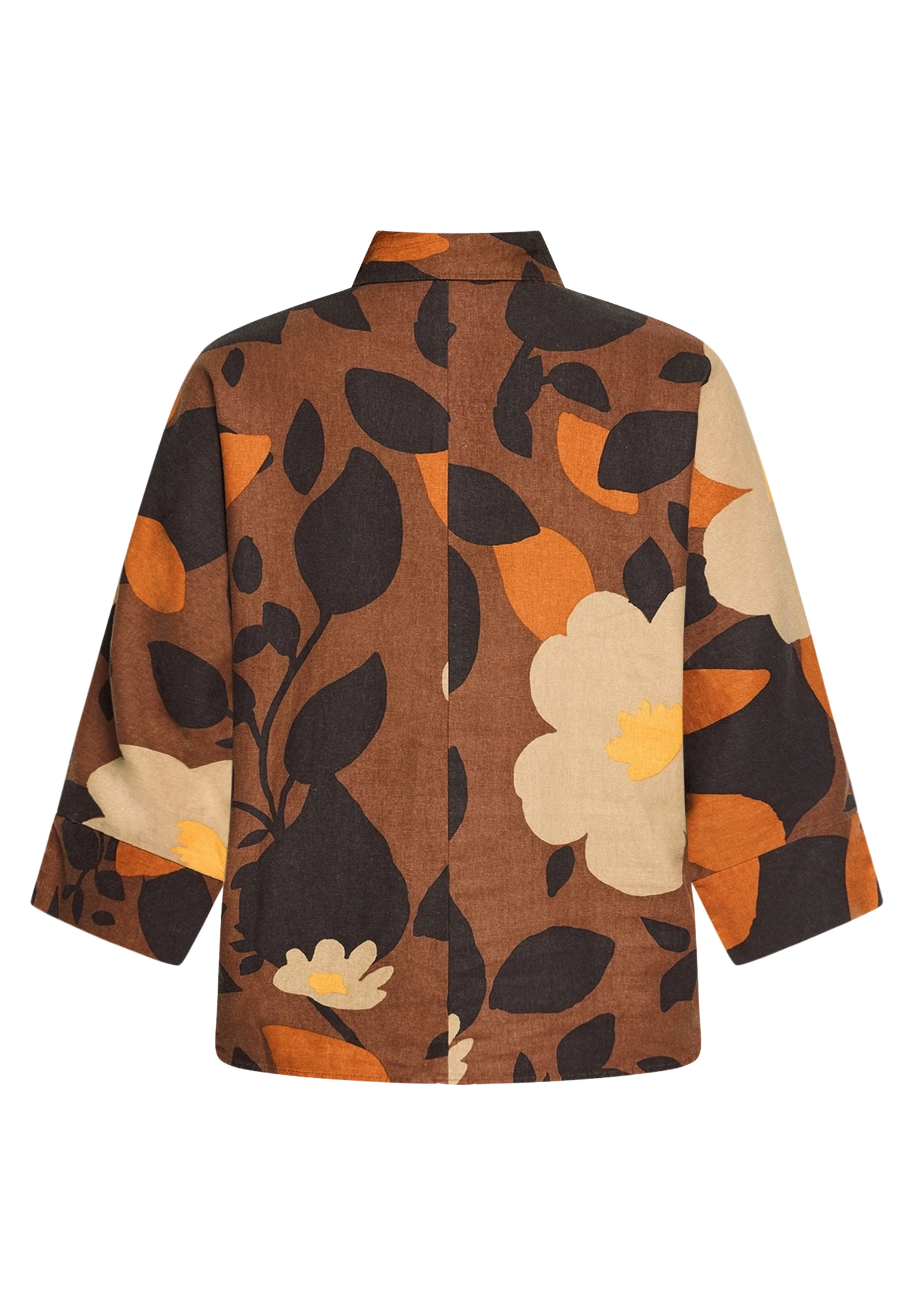 Cartoon Hemdbluse, Leinenanteil, FüR Damen, Braun, 34