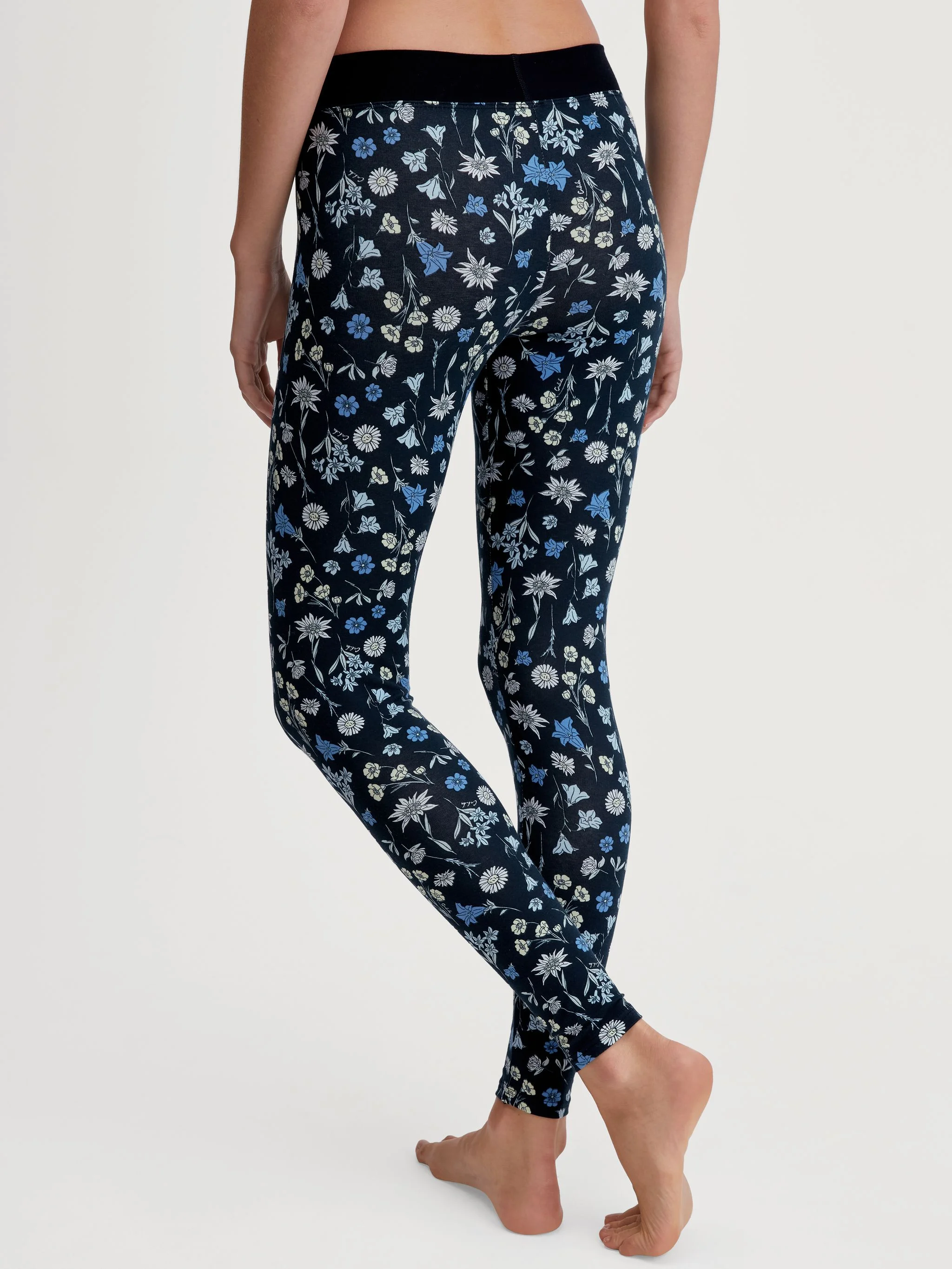Calida Elastic Trend Leggings, Grafisch, Gummibund, FüR Damen, Schwarz, S