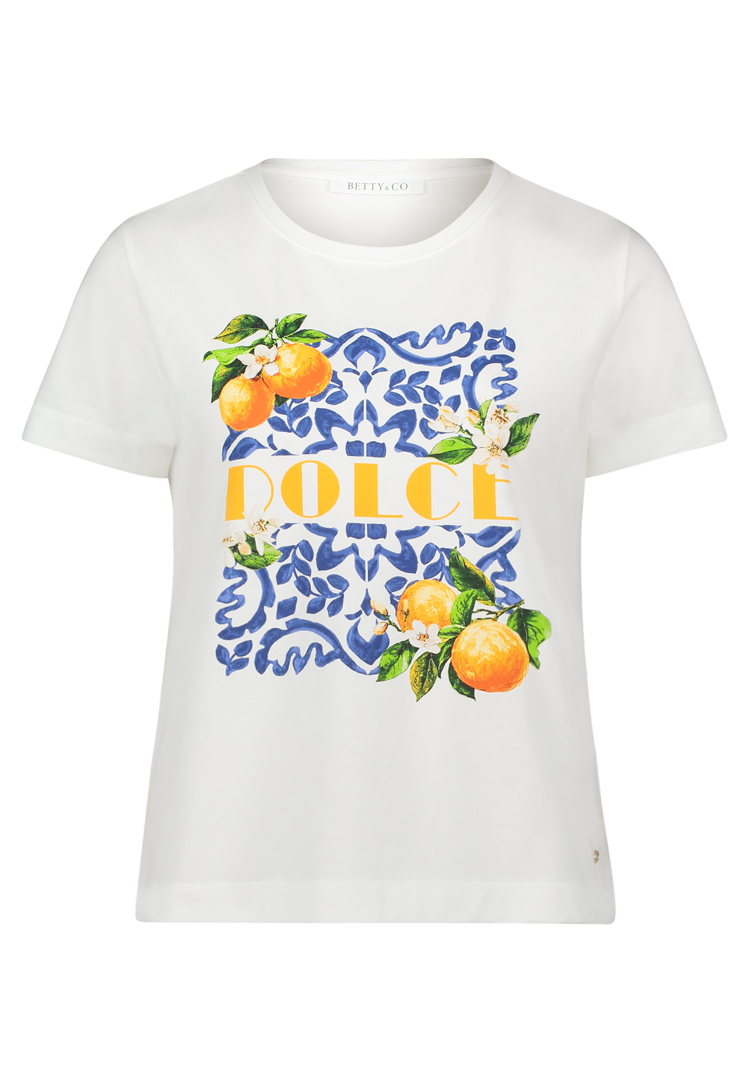 Betty & Co T-Shirt, Rundhals, FüR Damen, Weiß, L