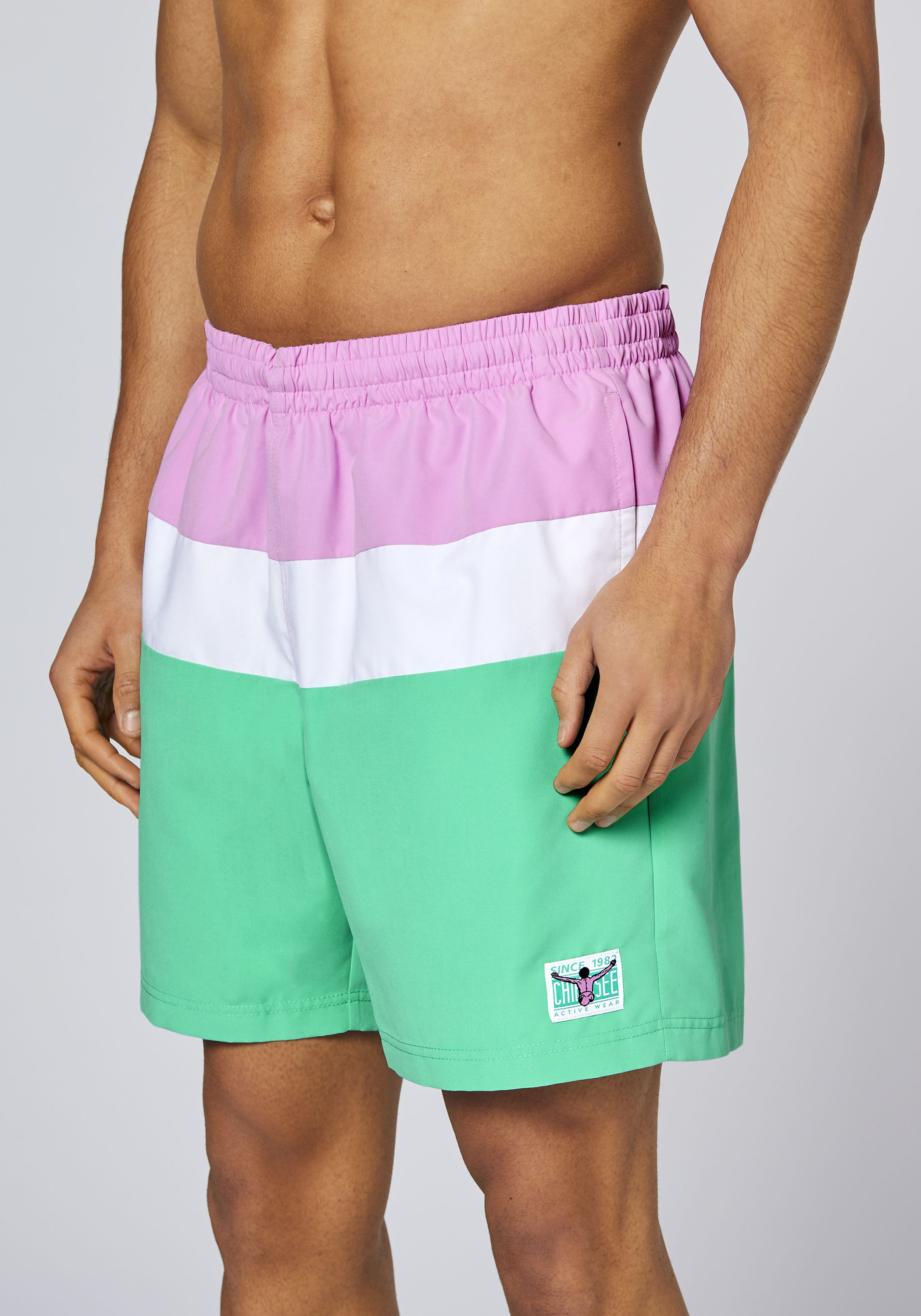 Chiemsee Badeshorts, Schnelltrocknend, FüR Herren, Lila|GrüN|Weiß, Xxl