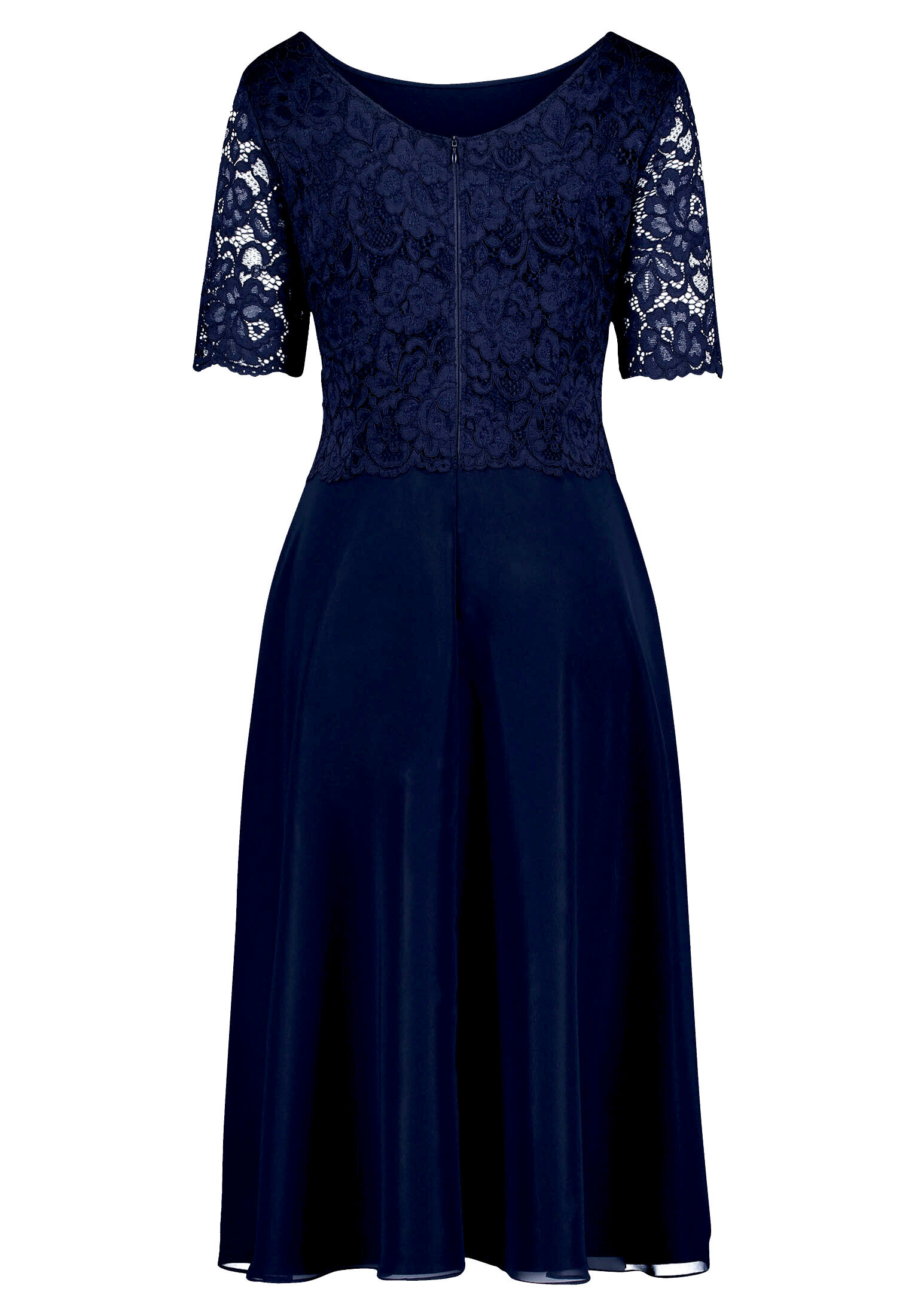 Vera Mont Cocktailkleid Mit Spitze, Blau, 42