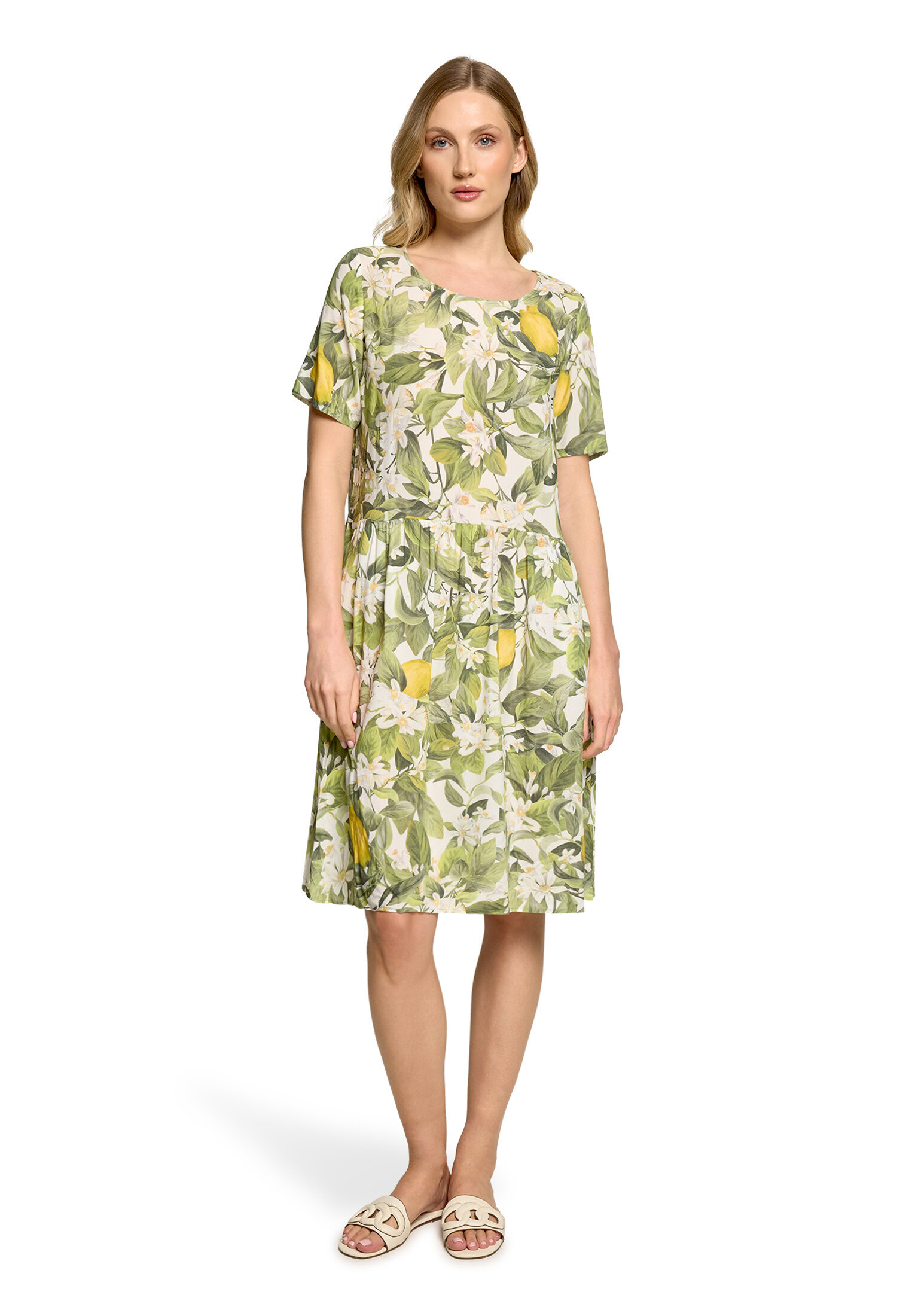 Cartoon Shirtkleid, A-Linie, FüR Damen, Weiß|GrüN, 42
