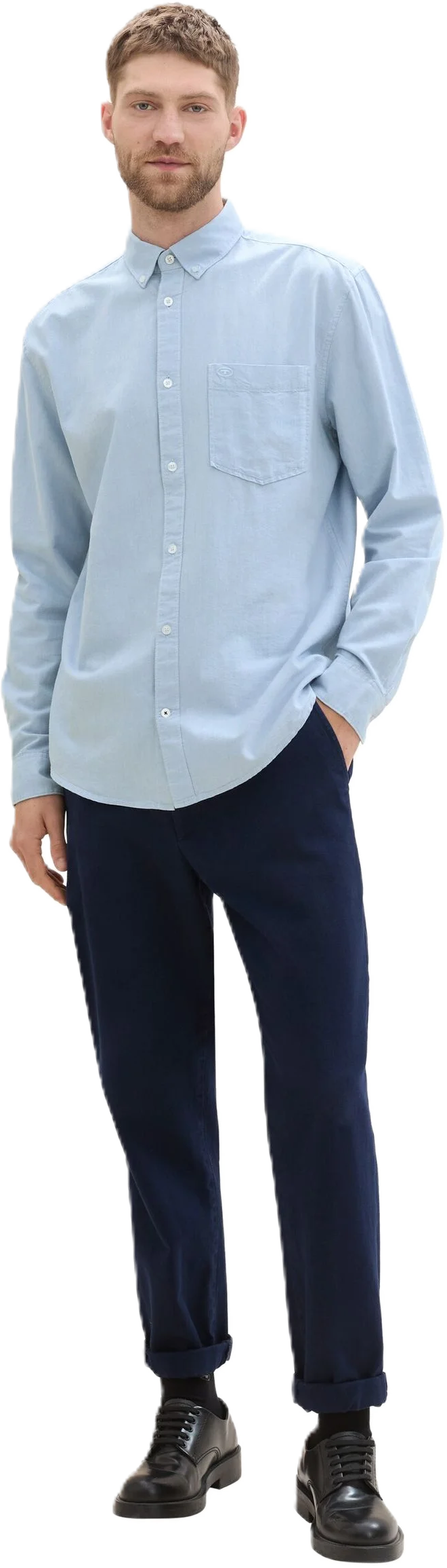 Tom Tailor Freizeithemd, Regular Fit, Langarm, Button-Down-Kragen, FüR Herren, Blau, L