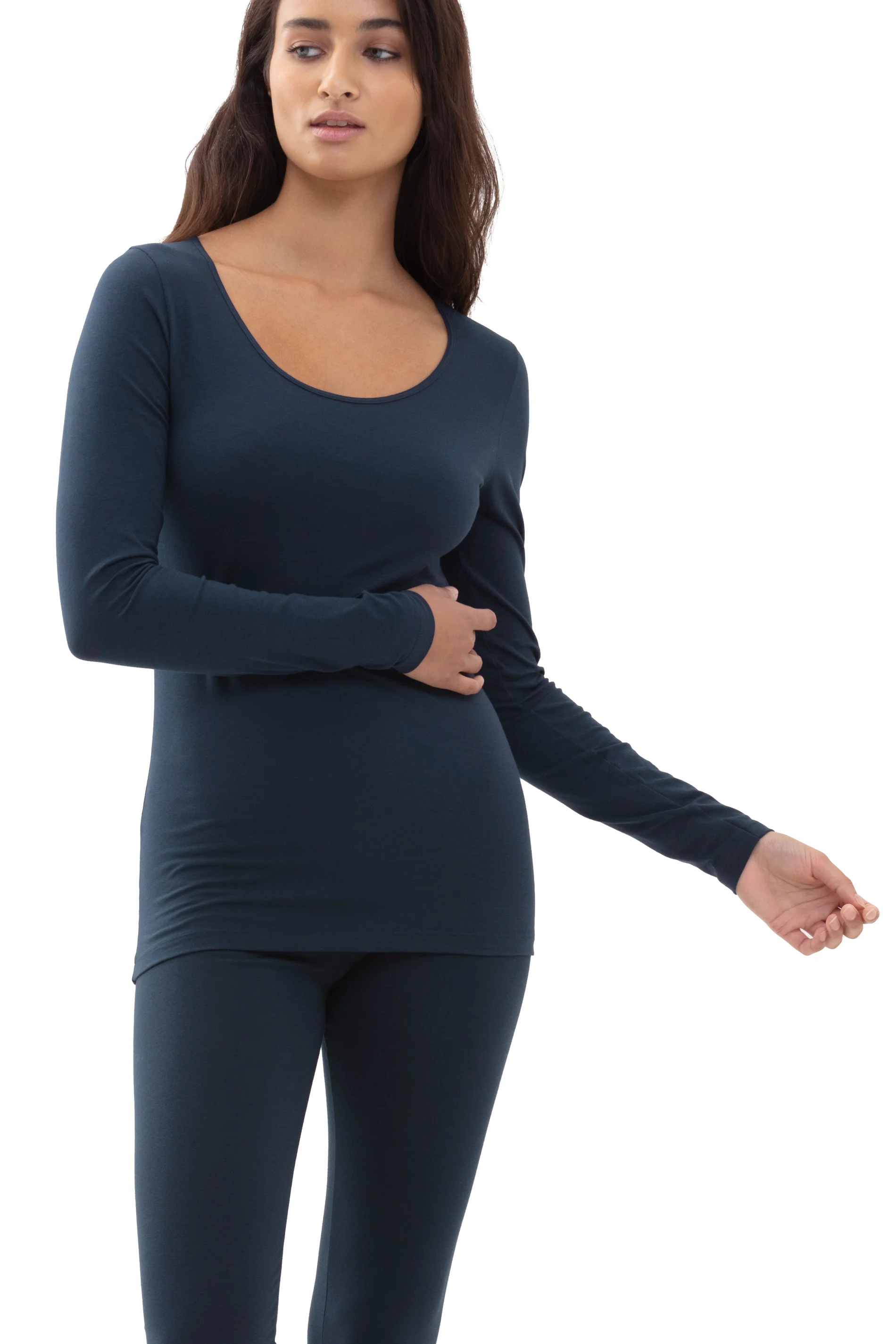 mey Unterhemd Cotton Pure, Langarm, FüR Damen, Blau, 44