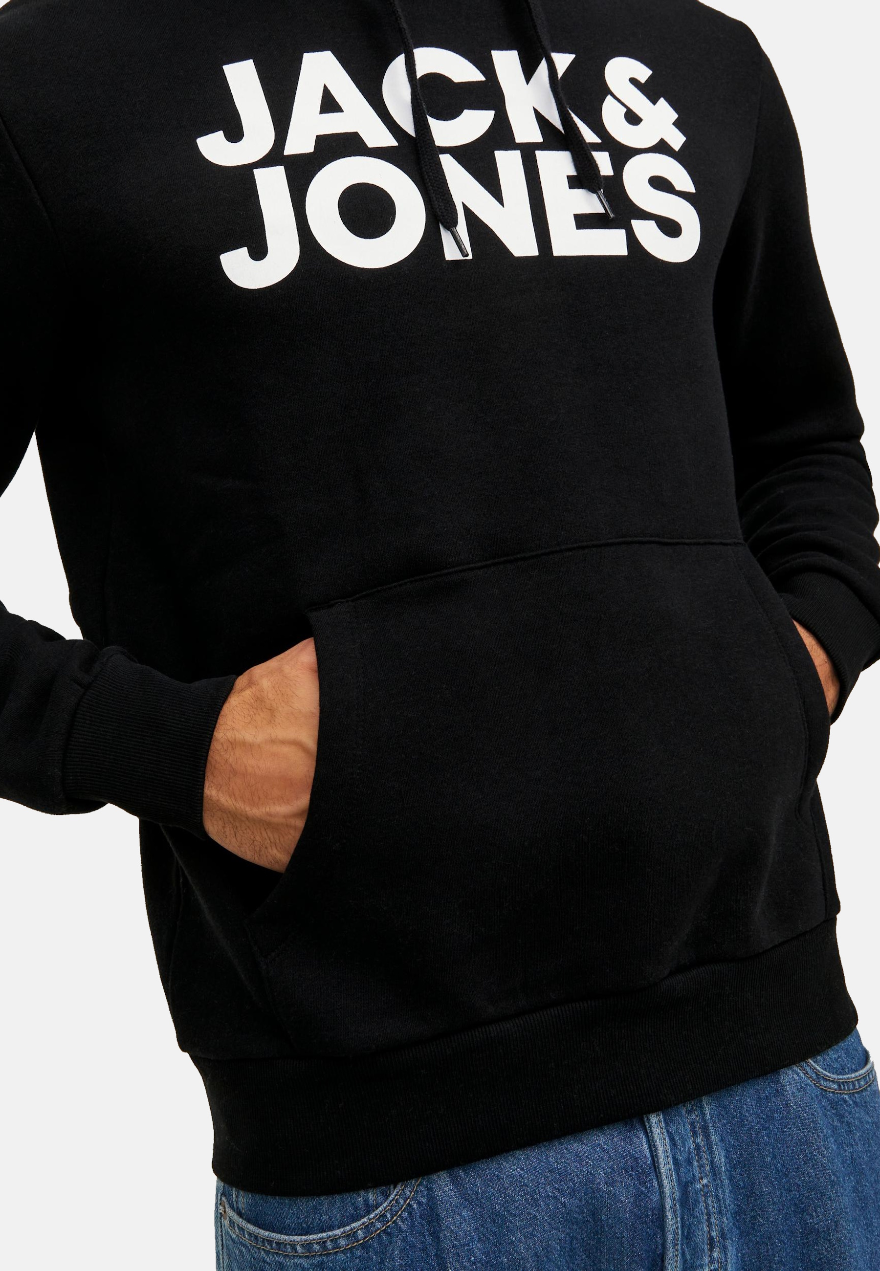 jack & jones Hoodie Corp Logo Kapuzensweatshirt, Schwarz, XXL