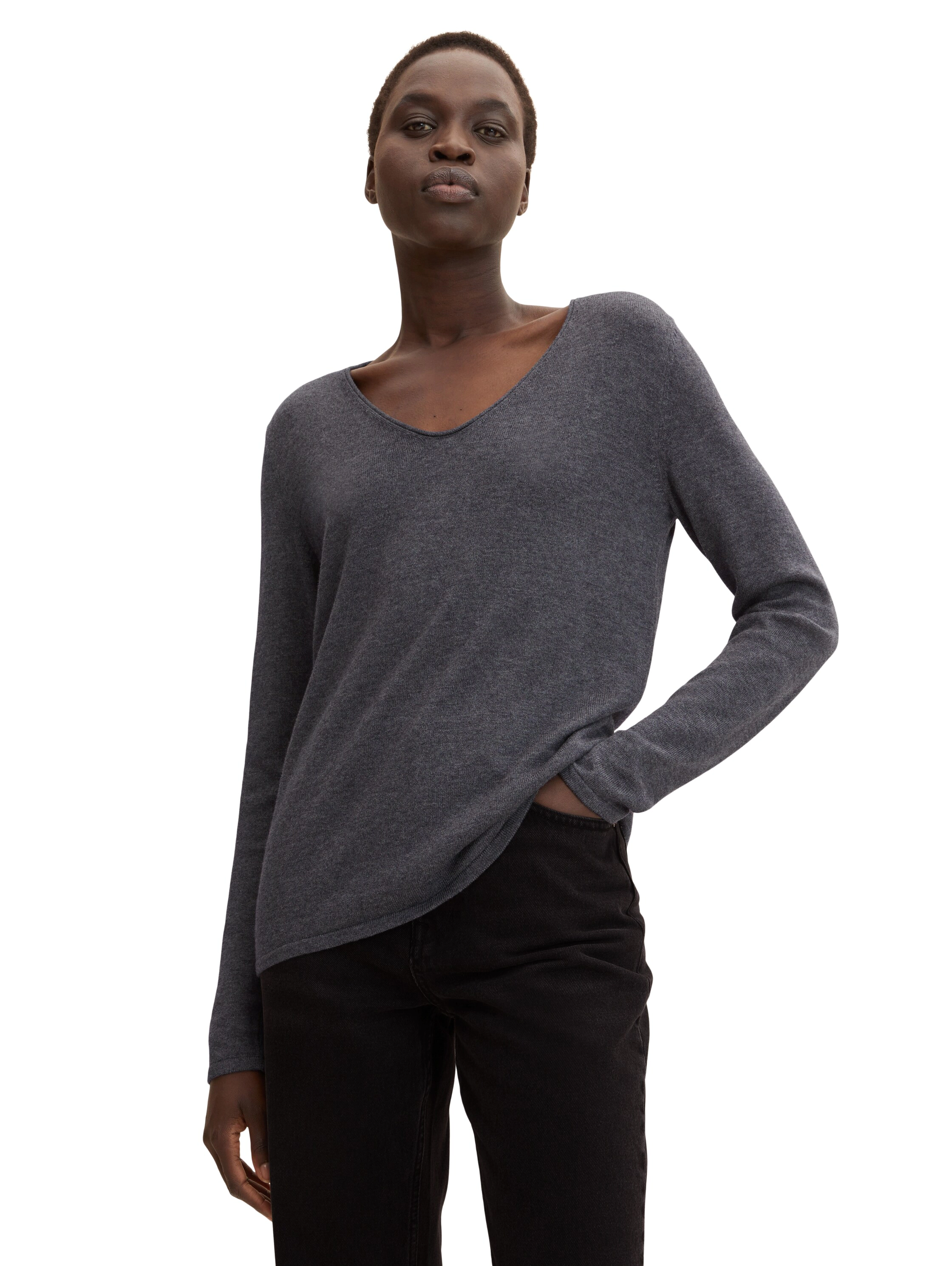 Tom Tailor Pullover, Rollkante, FüR Damen, Grau, XXL