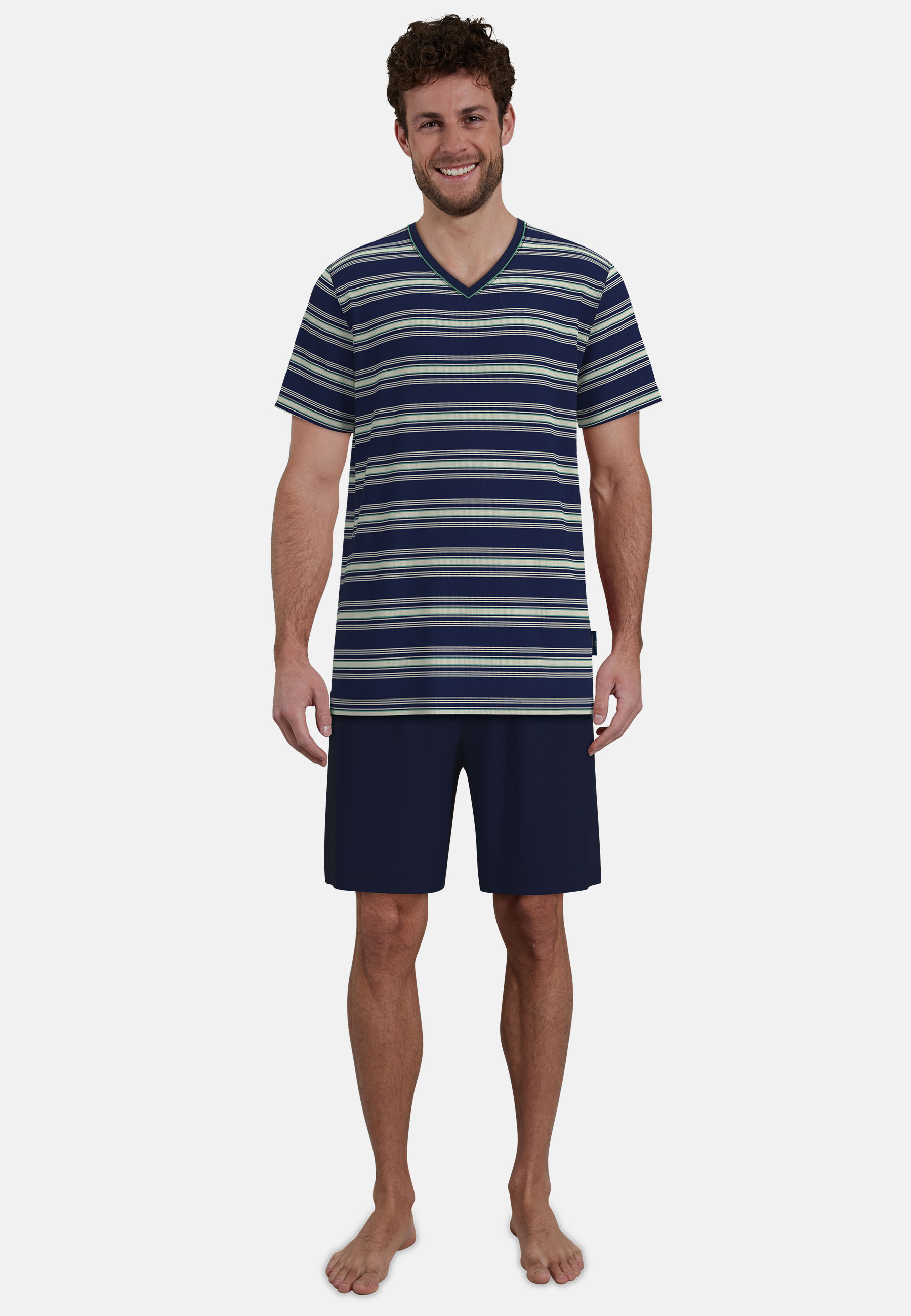 GöTzburg Shorty, V-Ausschnitt, FüR Herren, Blau, 50