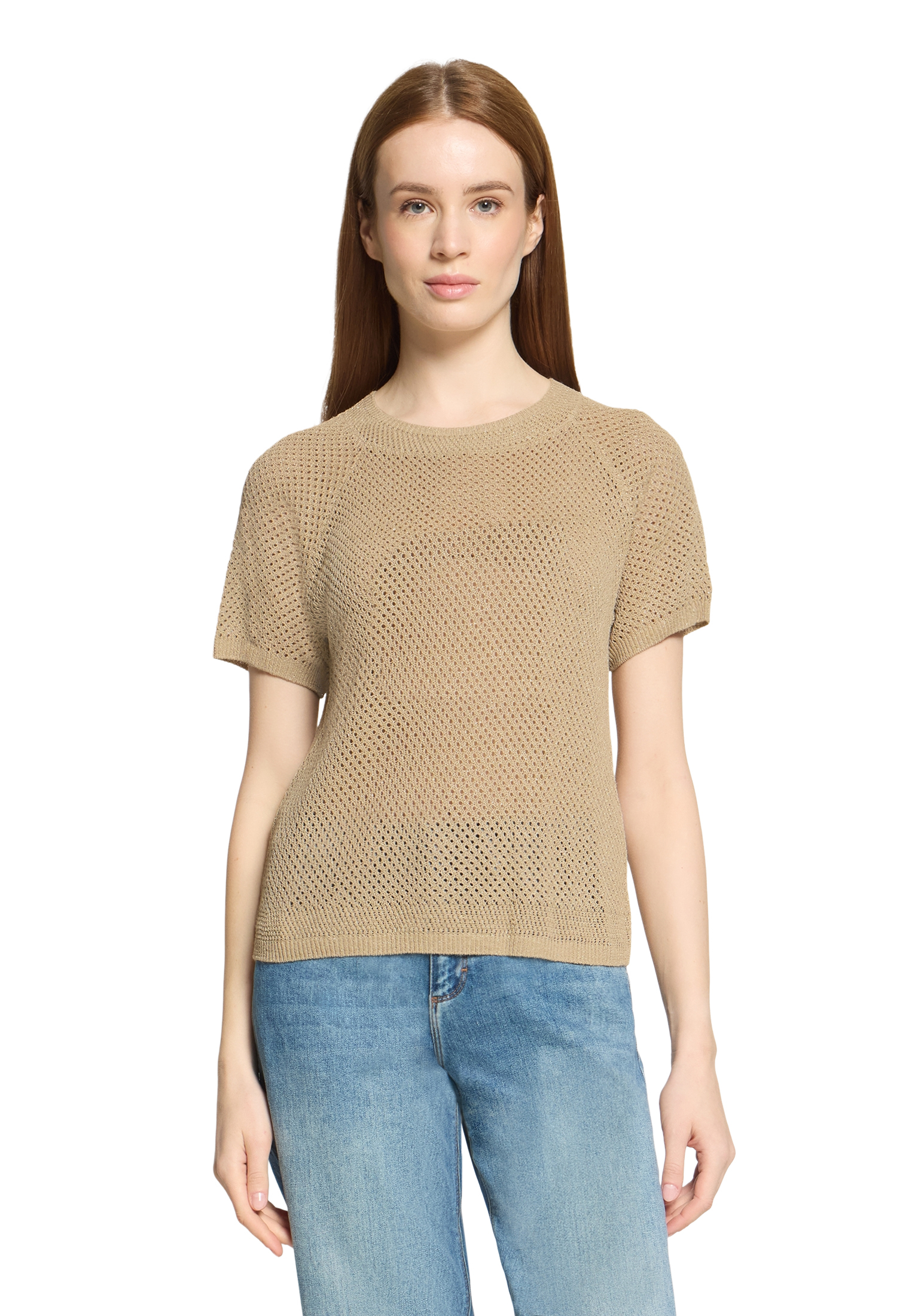 Cartoon Strickpullover, Ajourmuster, FüR Damen, Braun, 34