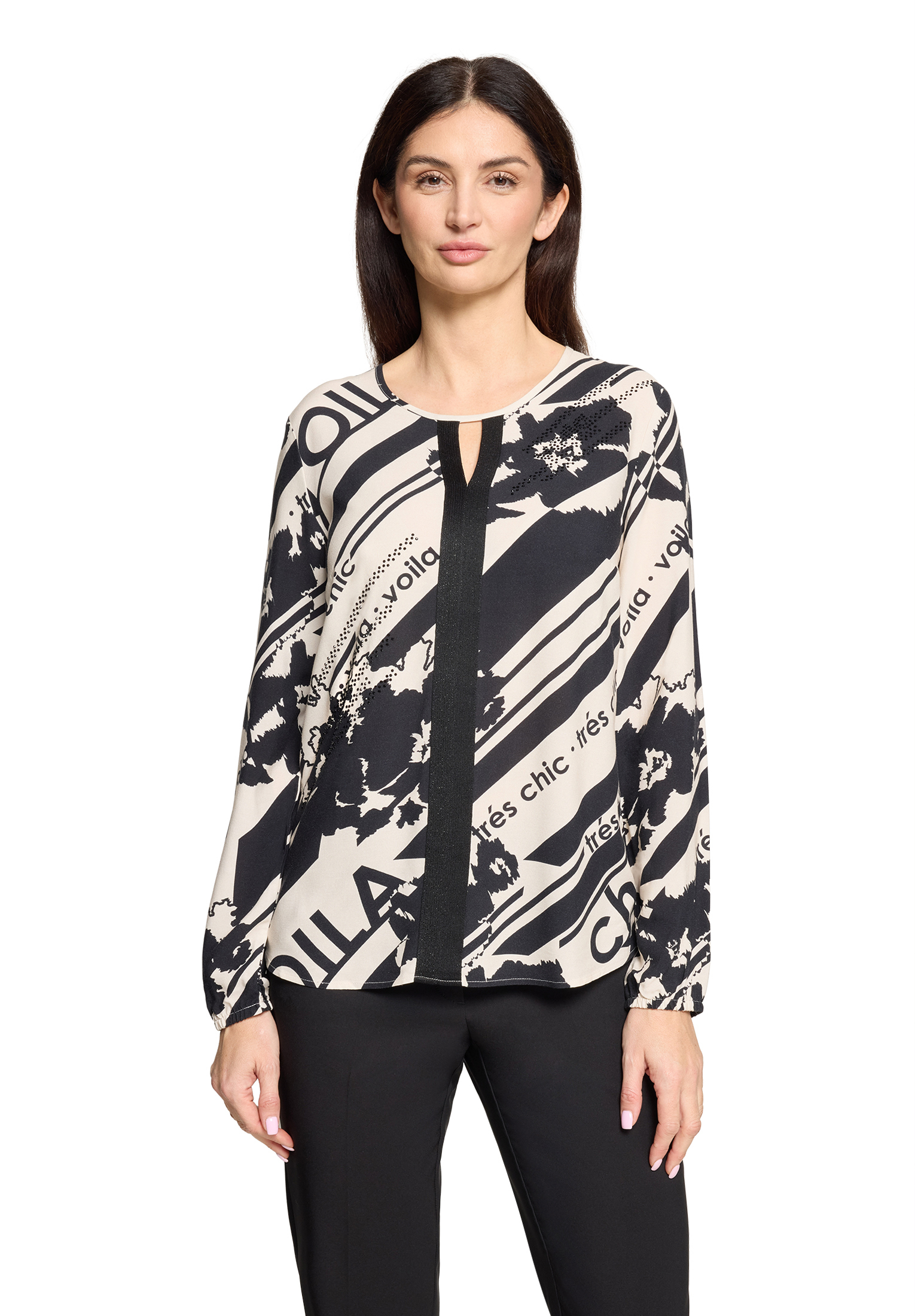 Betty Barclay 80121738_Bluse Lan, 1891 Cream/Black, 36, Weiß, 36