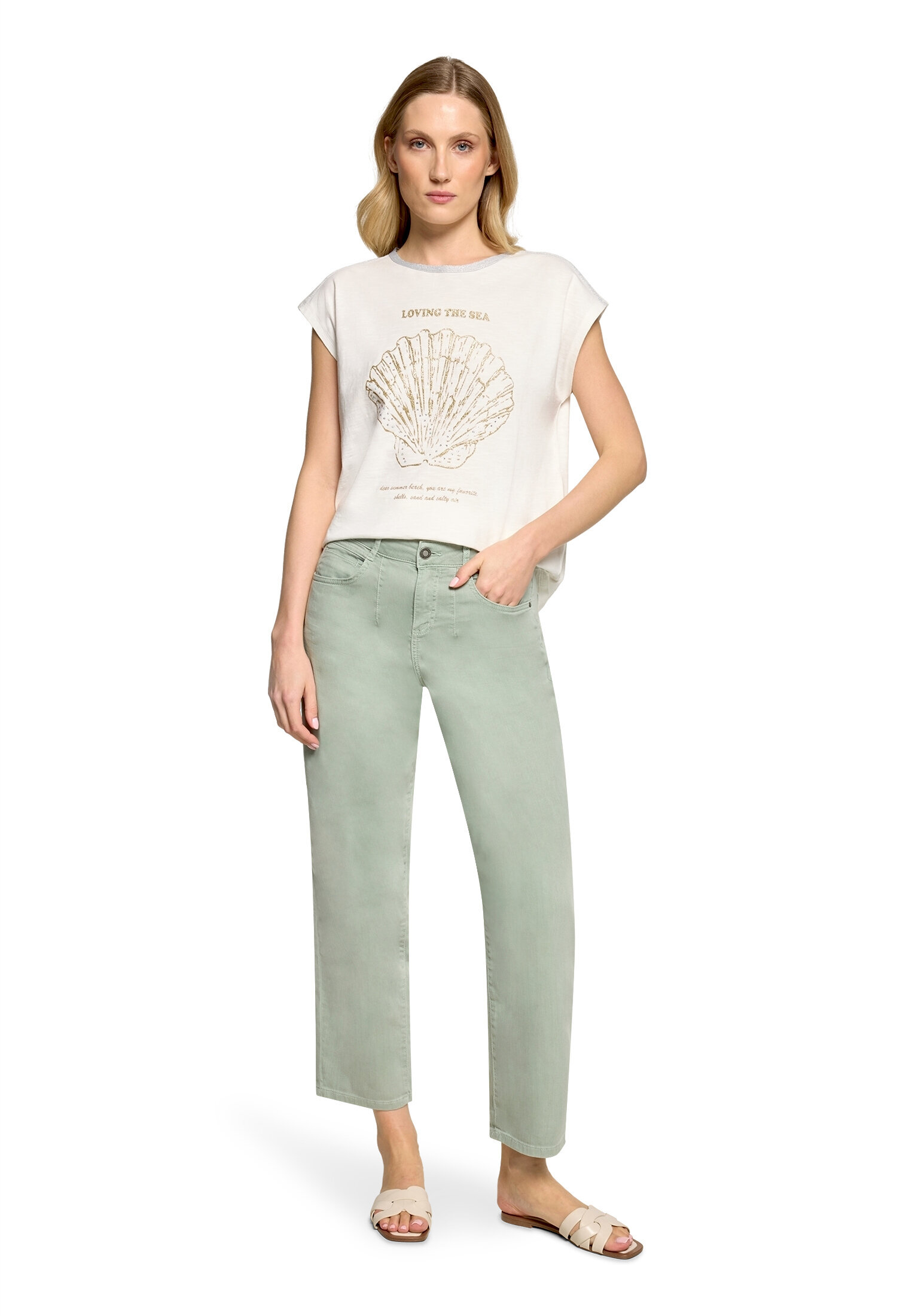 Cartoon Jeanshose, Loose Fit, FüR Damen, GrüN, 34