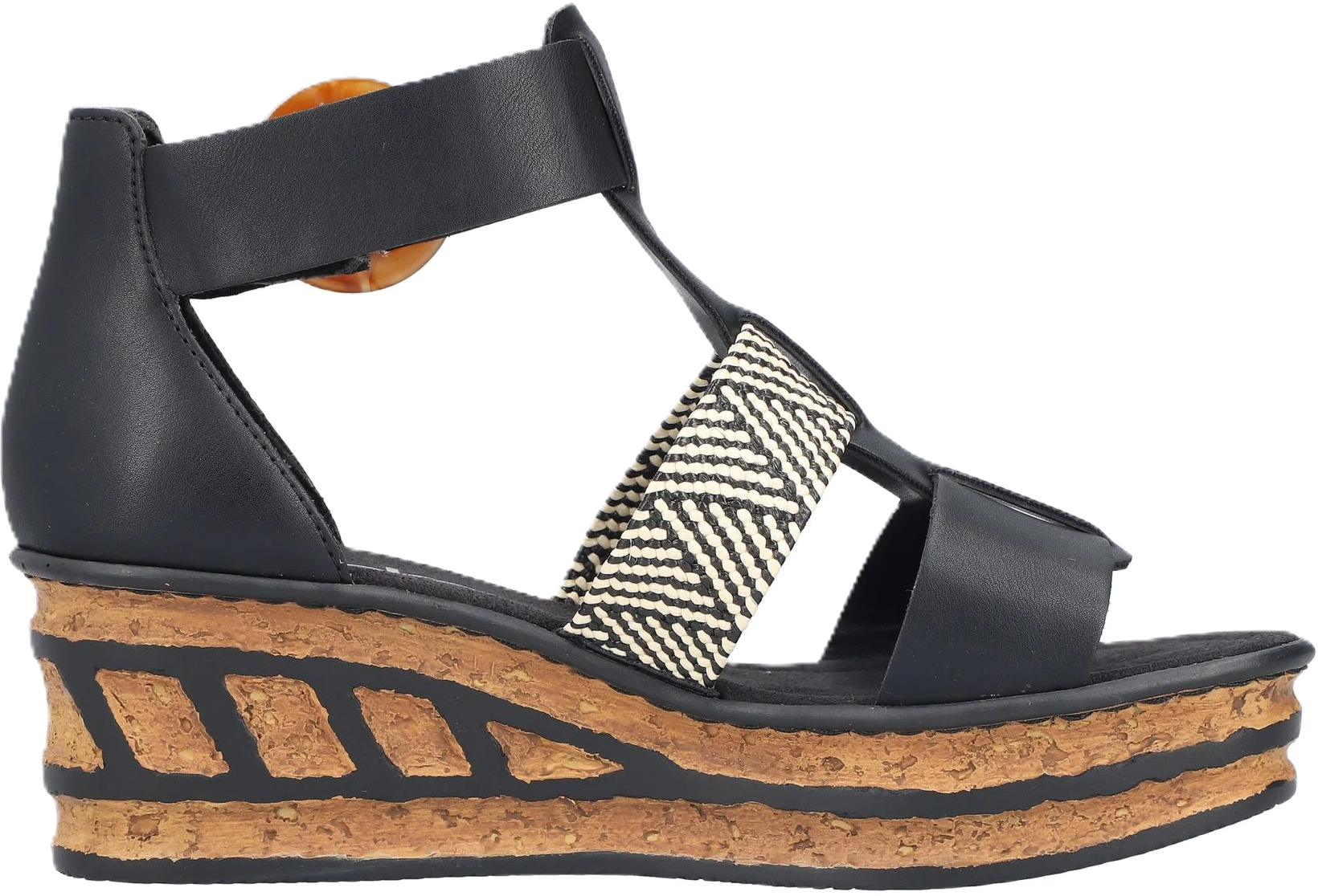 Rieker Sandaletten, Keilabsatz, FüR Damen, Schwarz, 38