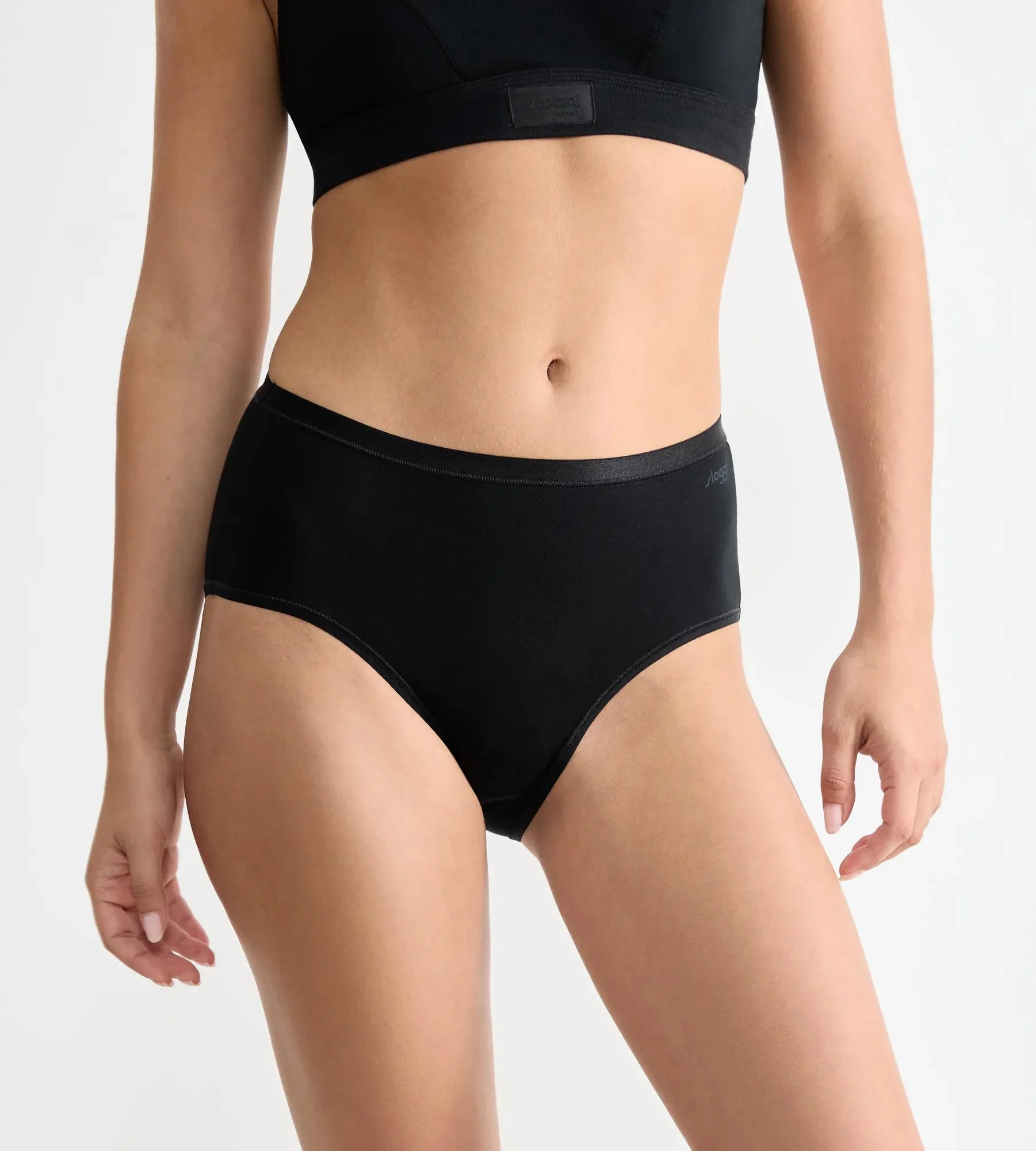 Sloggi Go Daily Cotton Midislips, 3Er-Pack, Elastikbund, FüR Damen, Schwarz, Xxl