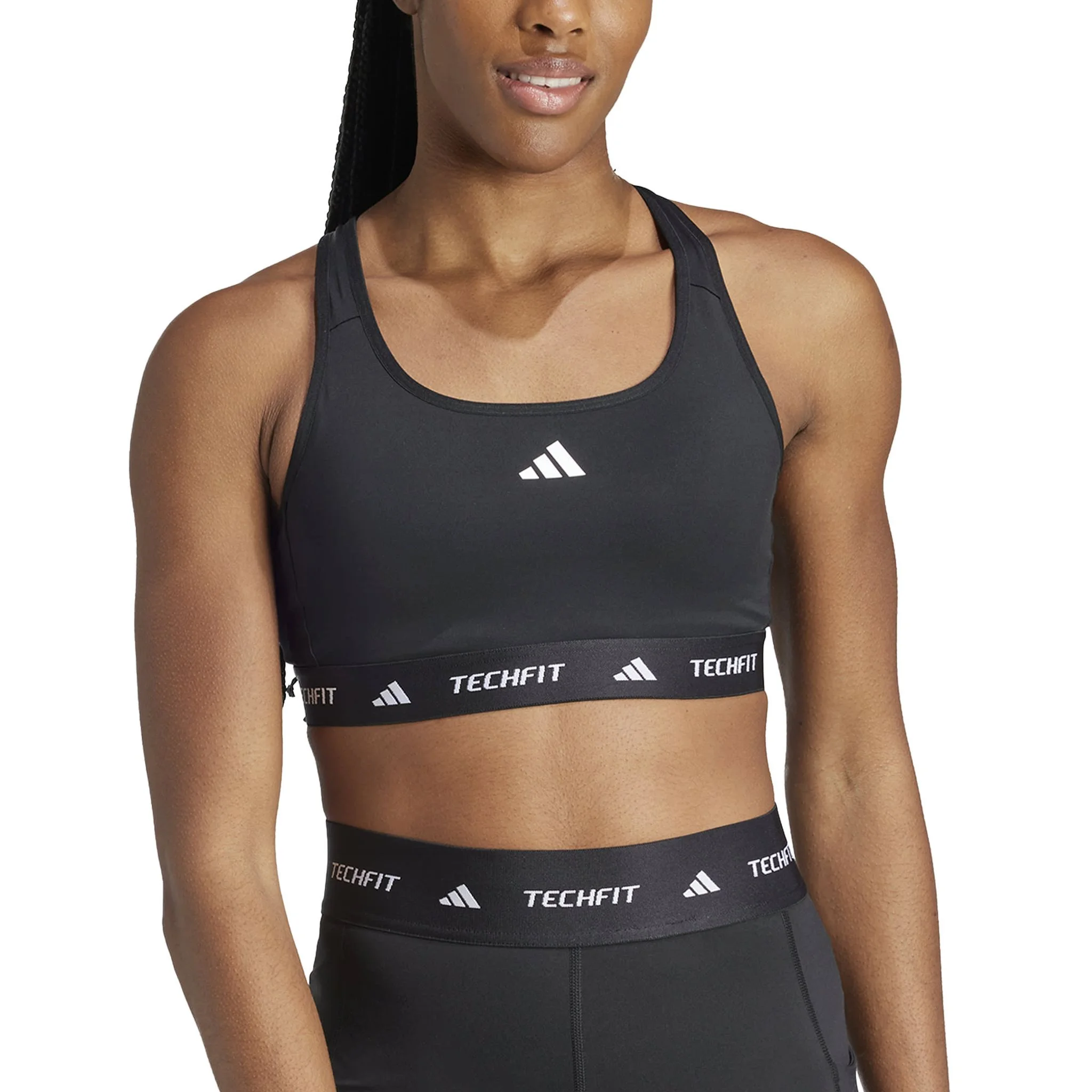 Adidas Techfit Sport-Bh, Elastikbund, Racerback, FüR Damen, Schwarz, S
