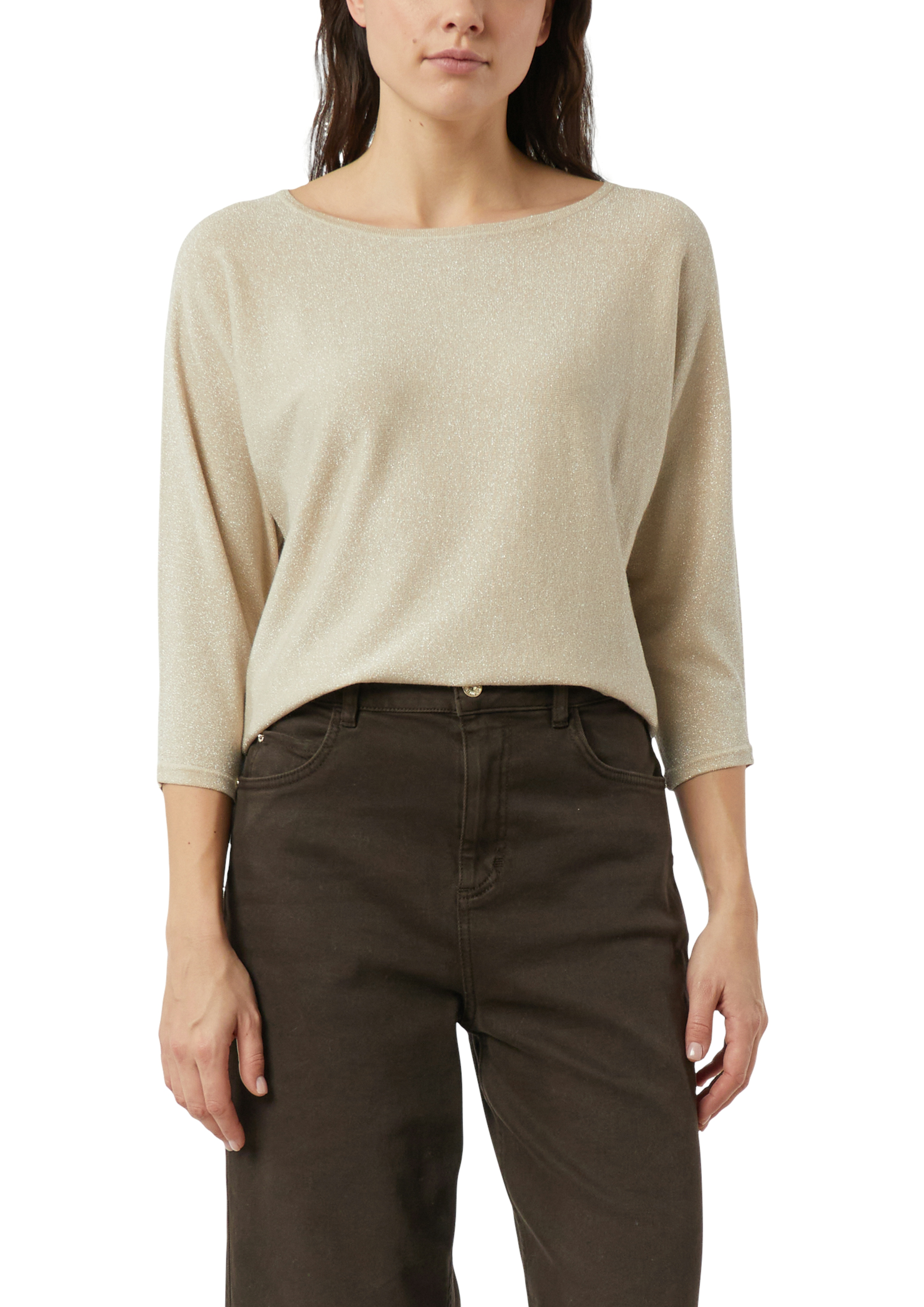 Comma, Strickpullover, FledermausäRmel, FüR Damen, Beige, 44