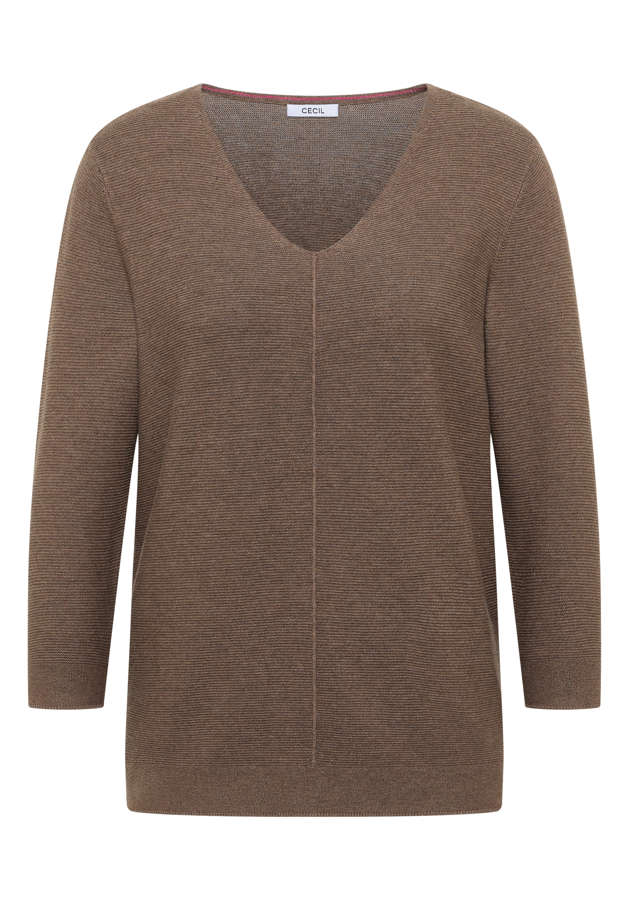 cecil B303711_Tos_Stru, 17412 Coffee Taupe, Xl, Braun, XXL