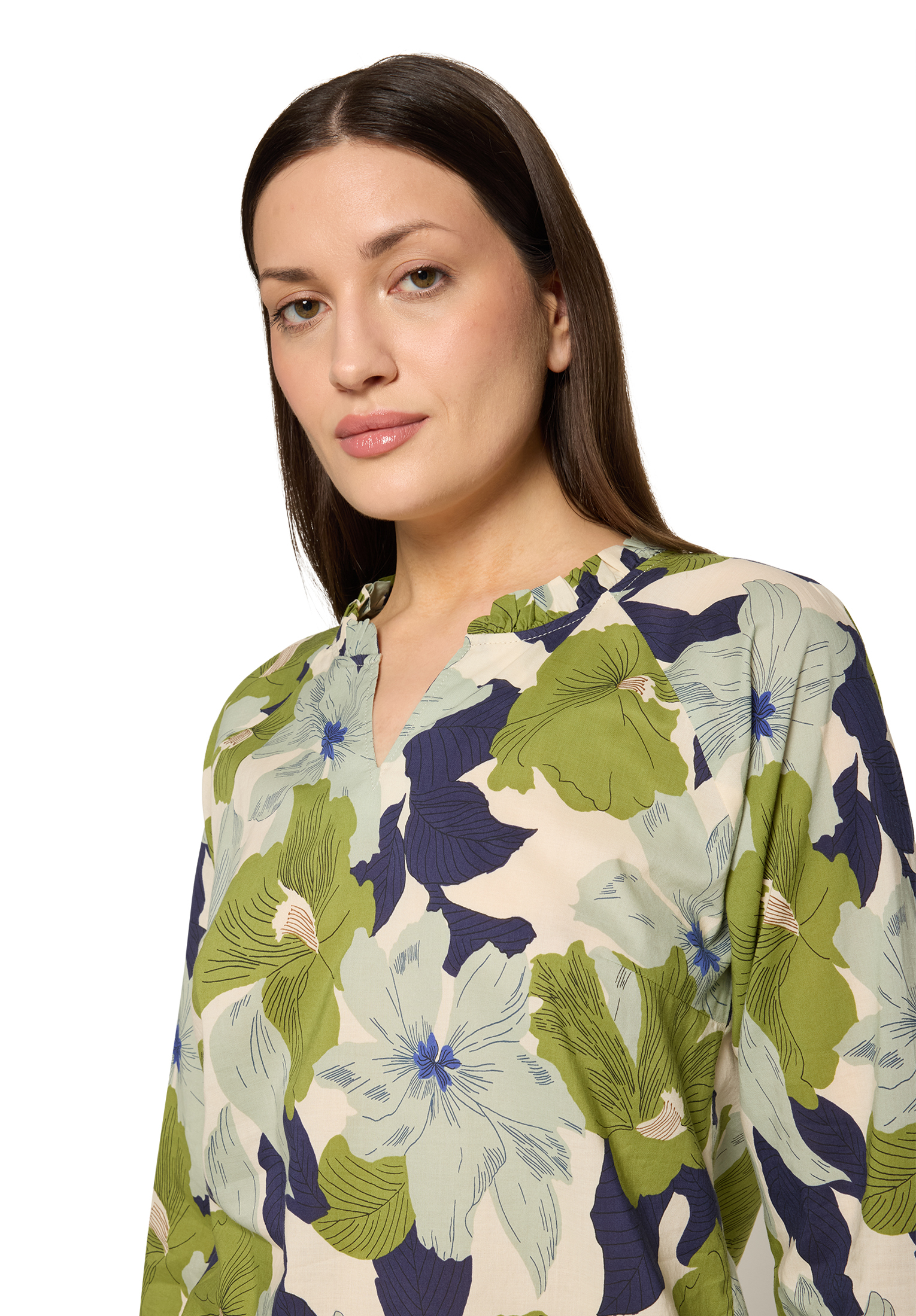 Cartoon Shirtbluse, RüSchen, FüR Damen, Weiß, 44