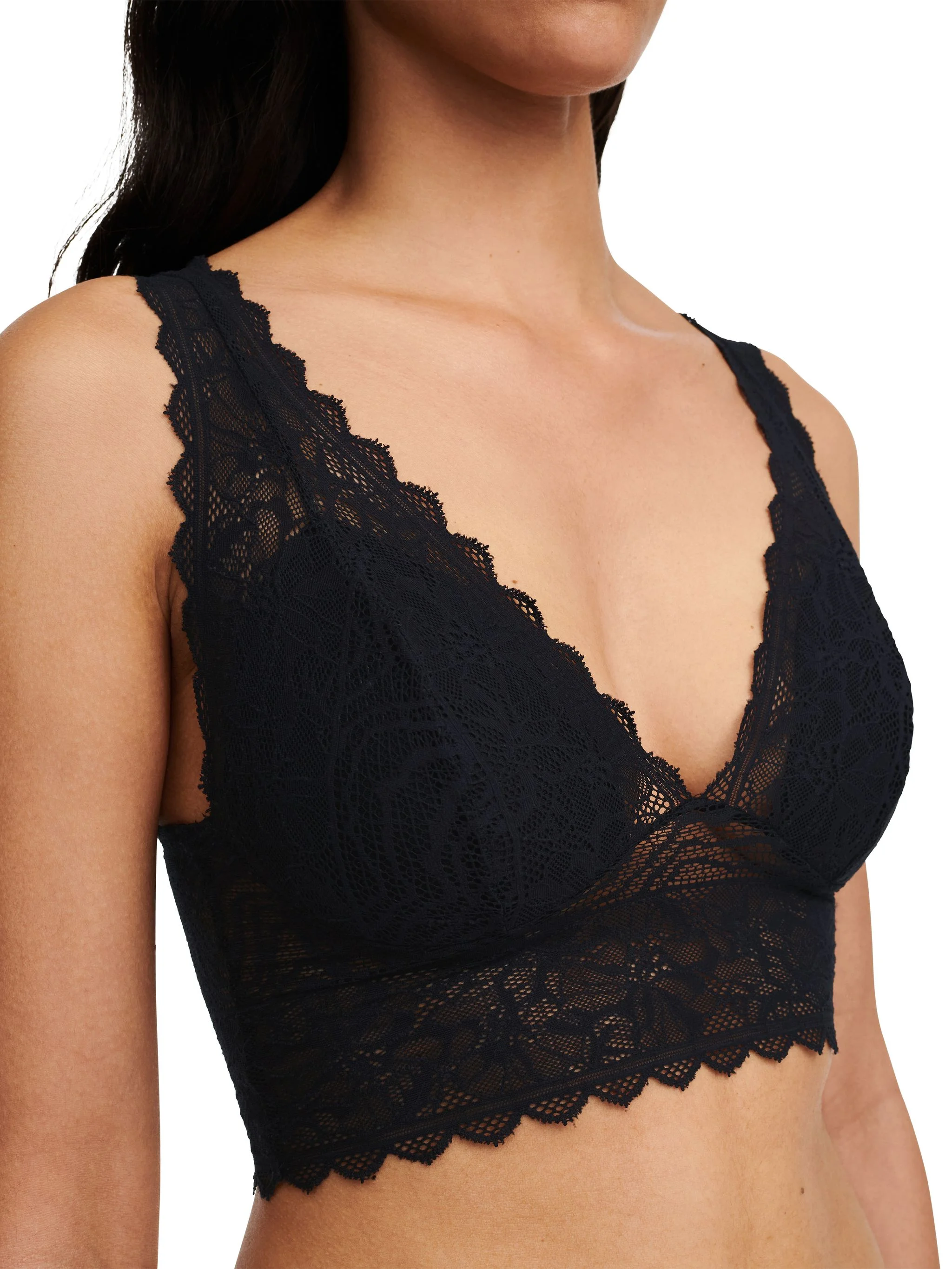 Chantelle Floral Touch Bralette, Spitze, StüTzend, FüR Damen, Schwarz, L