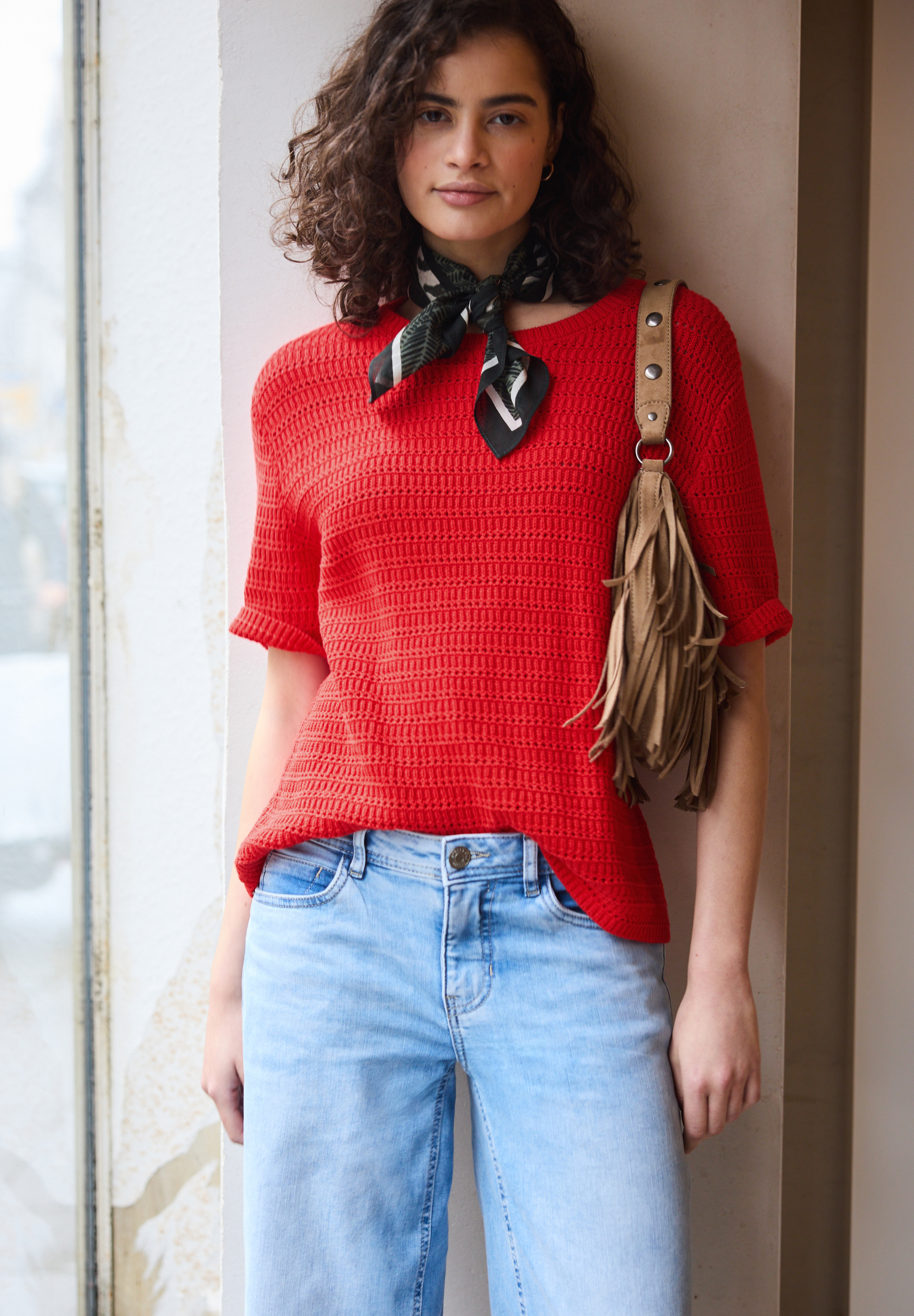 Street ONE Studio Pullover, Baumwolle, FüR Damen, Rot, 40
