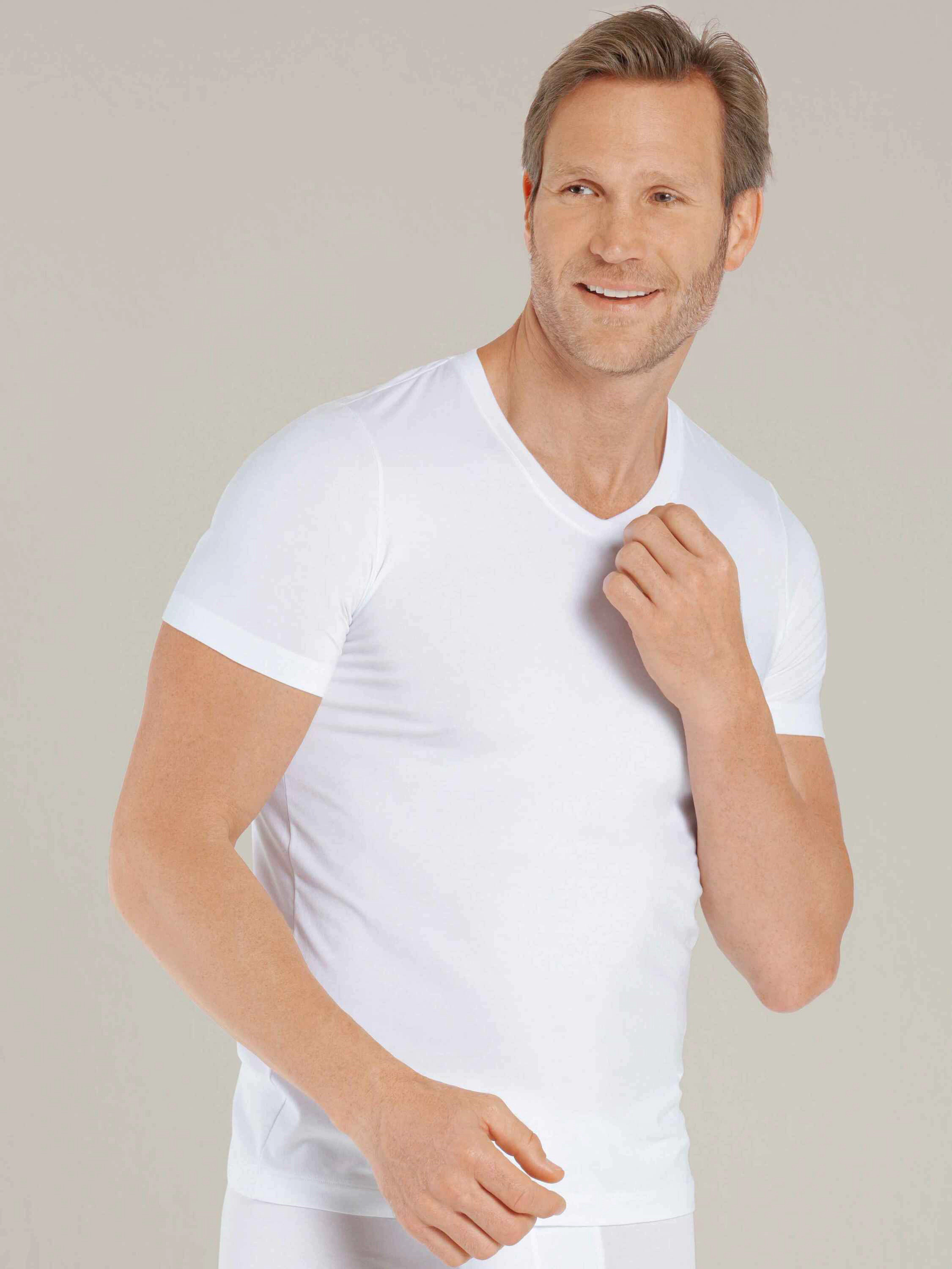 Schiesser Long Life Soft Unterhemd, V-Ausschnitt, FüR Herren, Weiß, Xxl