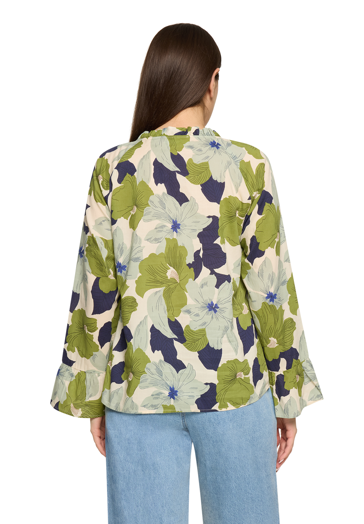 Cartoon Shirtbluse, RüSchen, FüR Damen, Weiß, 40