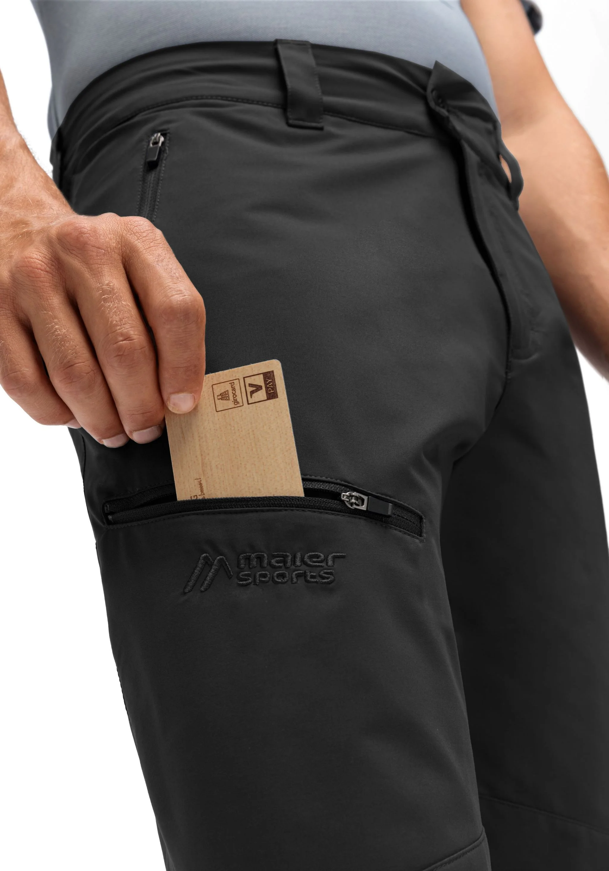 Maier® Sports Outdoorhose "Nil Loop", Dryprotec-Technologie, Atmungsaktiv, FüR Herren, Schwarz, 48