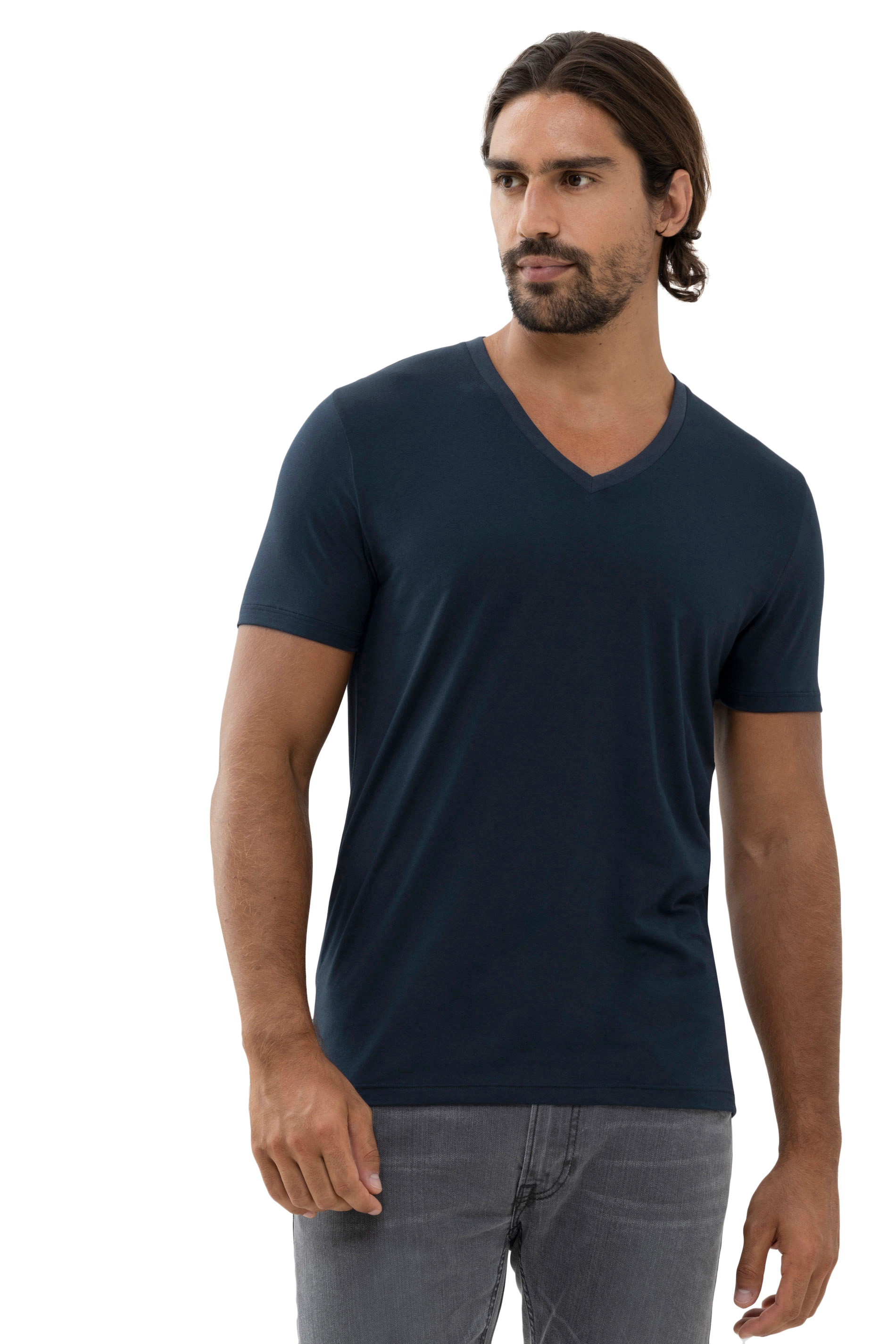 Mey T-Shirt, V-Ausschnitt, FüR Herren, Blau, M