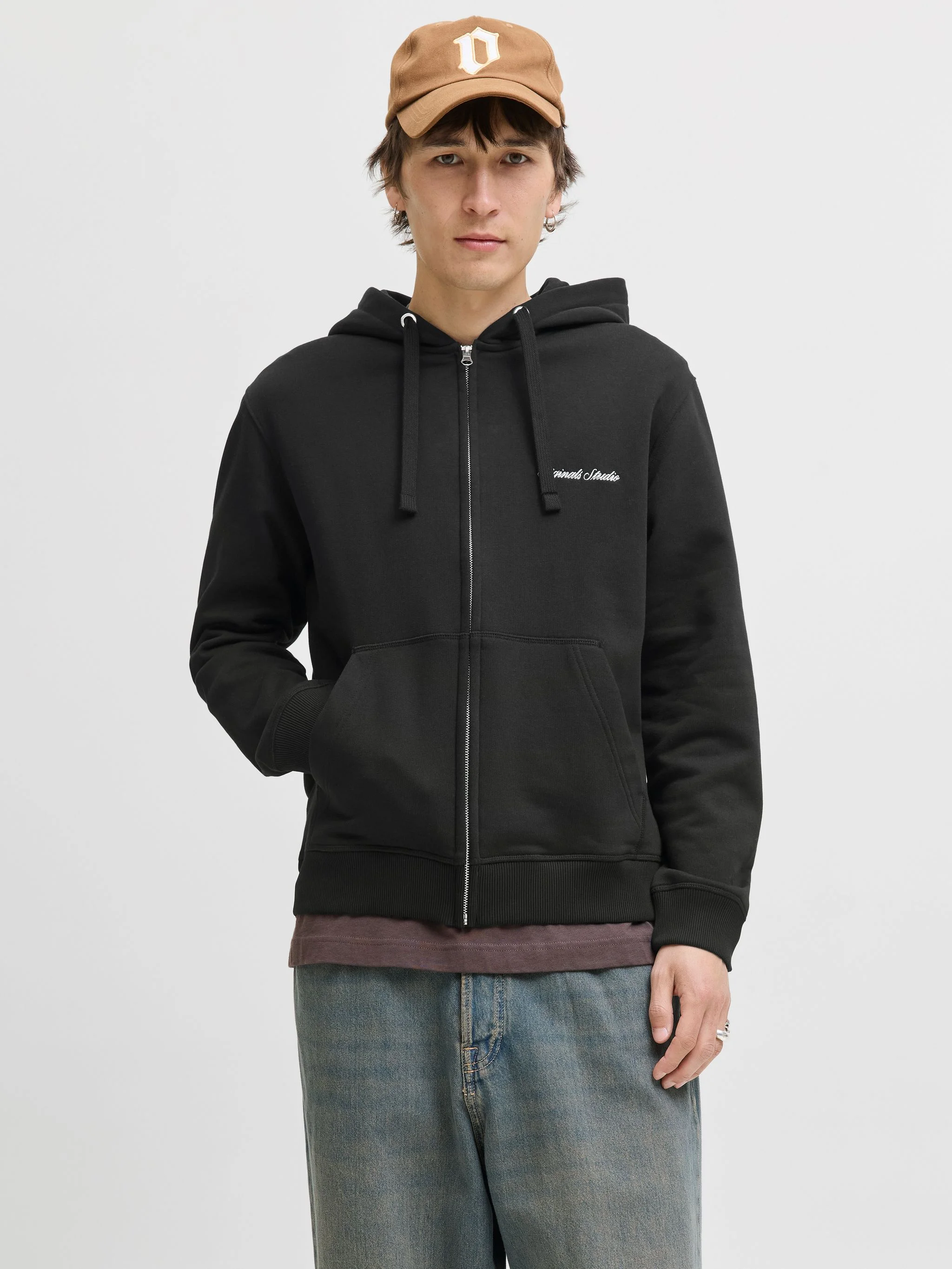 Originals By Jack & Jones Sweatjacke "Norrebro", Tunnelzug, FüR Herren, Schwarz, M