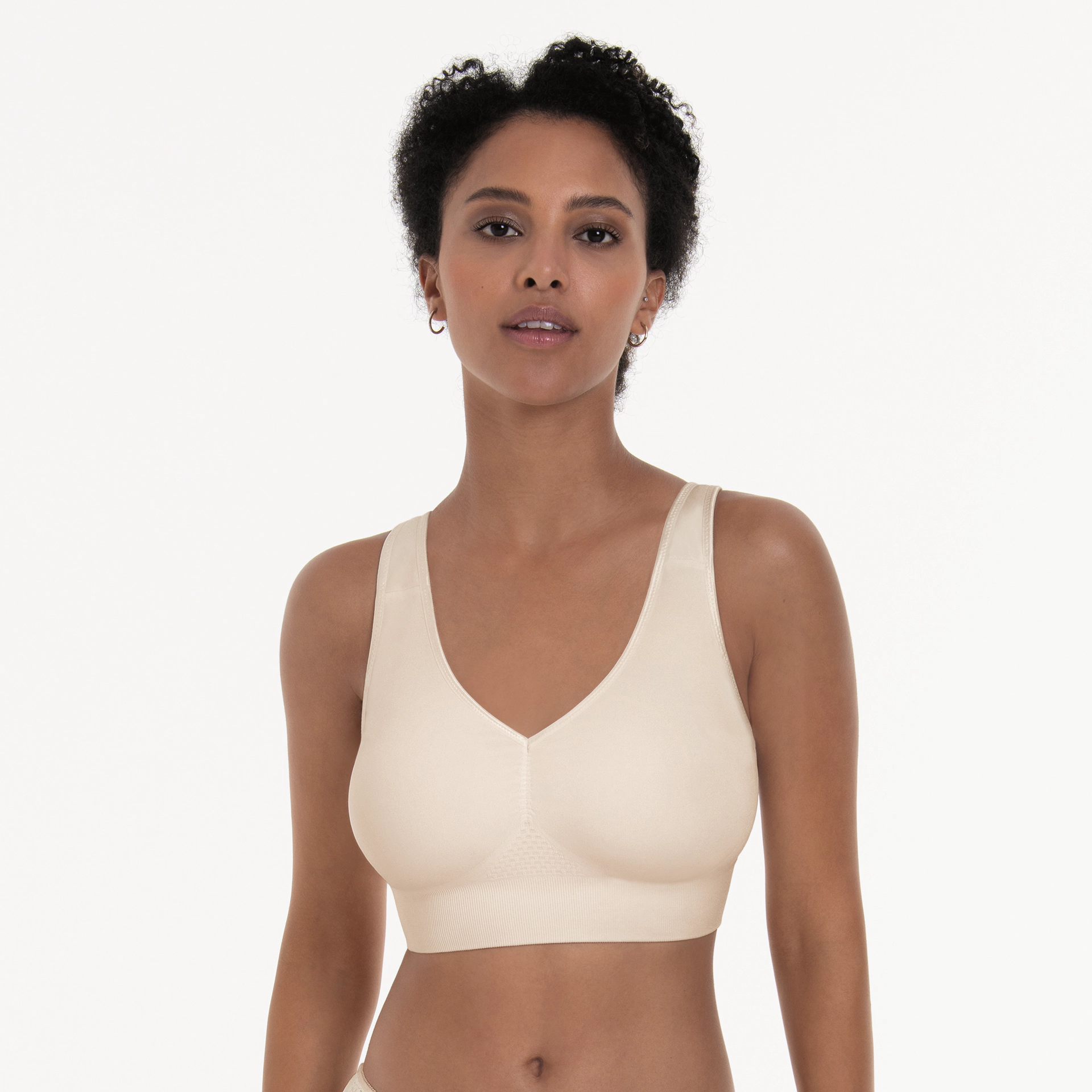 Anita Lotta Bralette, Breite TräGer, Raffung, FüR Damen, Beige, M