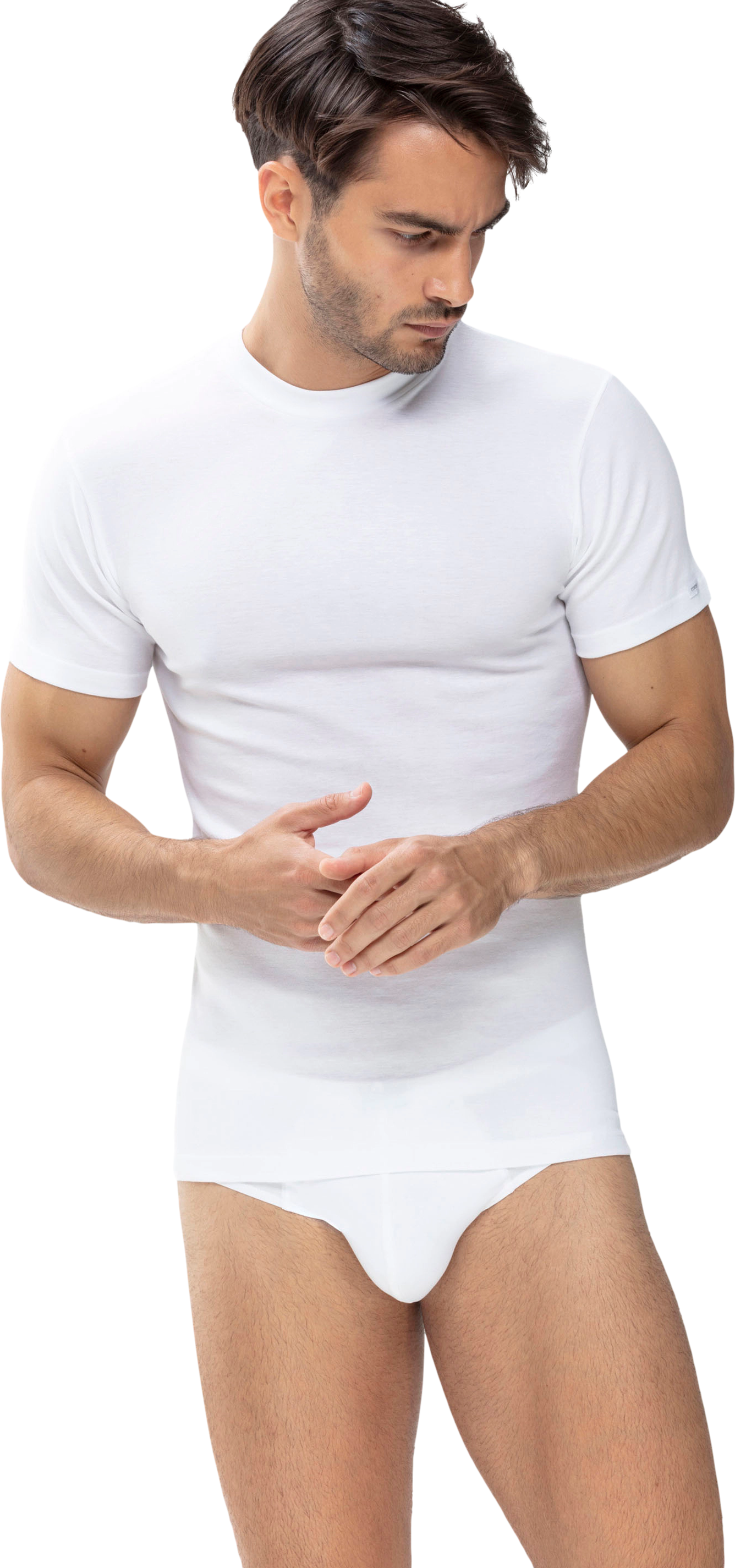 mey Unterhemd, Rundhals, Uni, Figurbetonend, FüR Herren, Weiß, XL