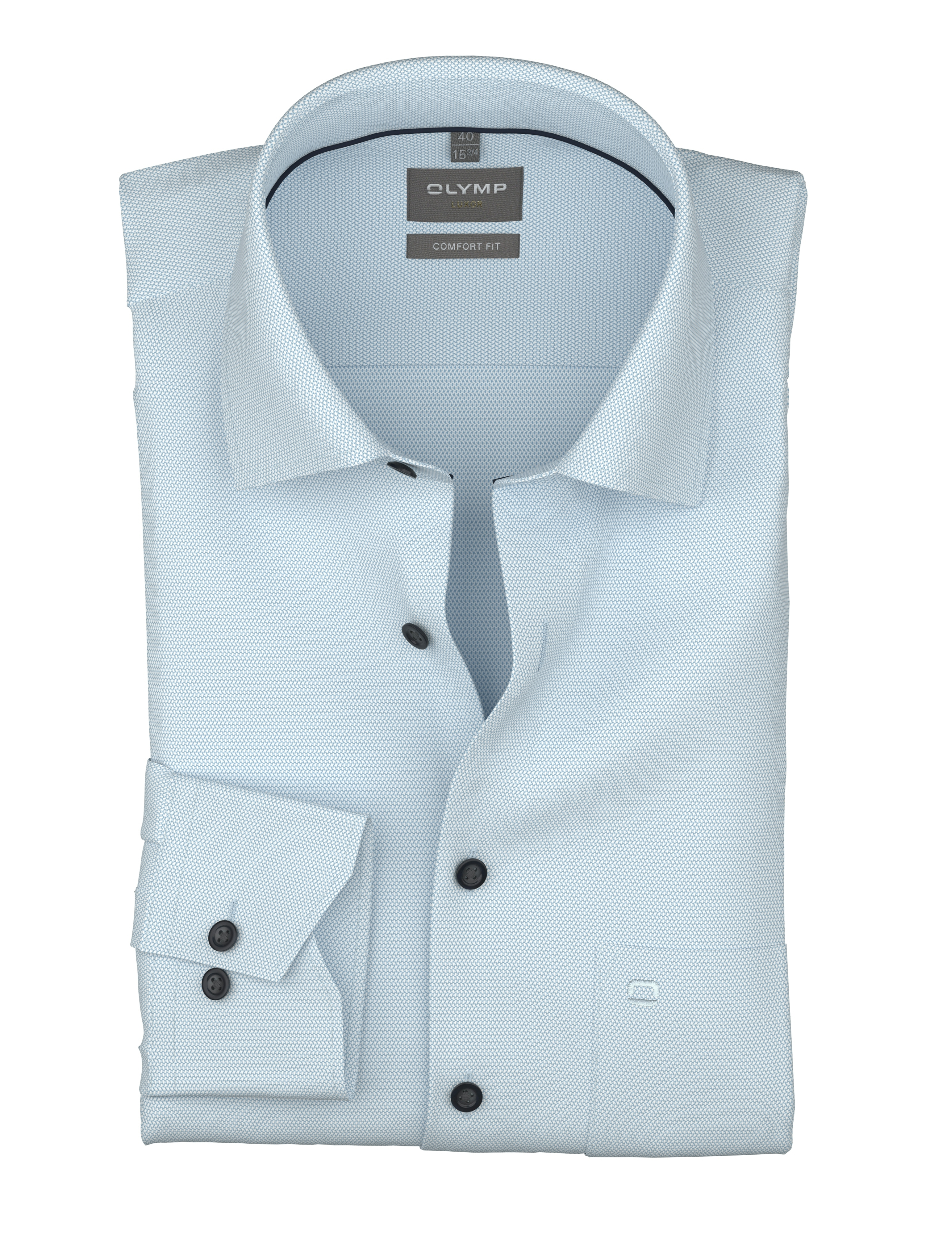 Olymp Businesshemd Luxor, Comfort Fit, Langarm, Kent, FüR Herren, Blau, 44