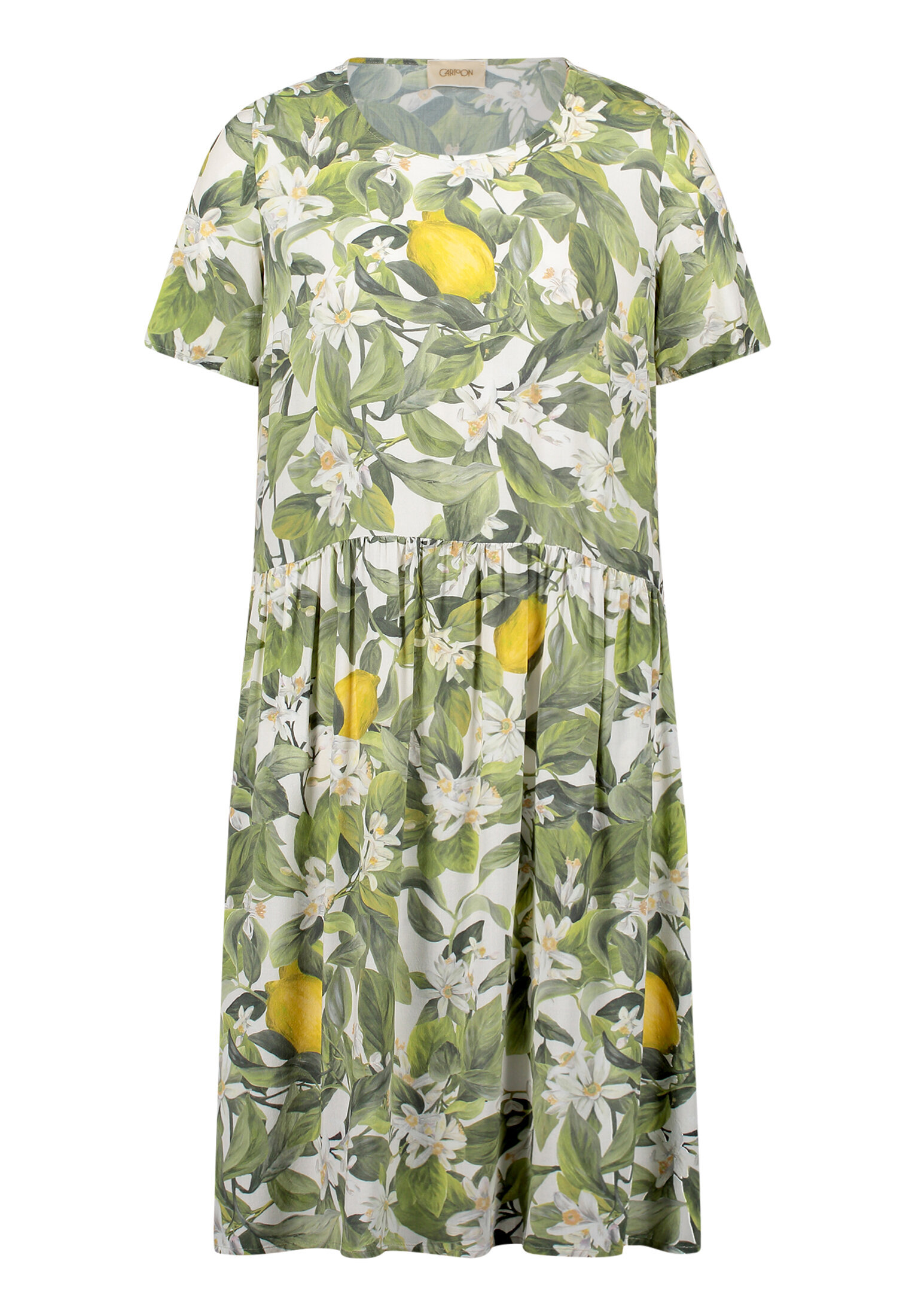 Cartoon Shirtkleid, A-Linie, FüR Damen, Weiß|GrüN, 38