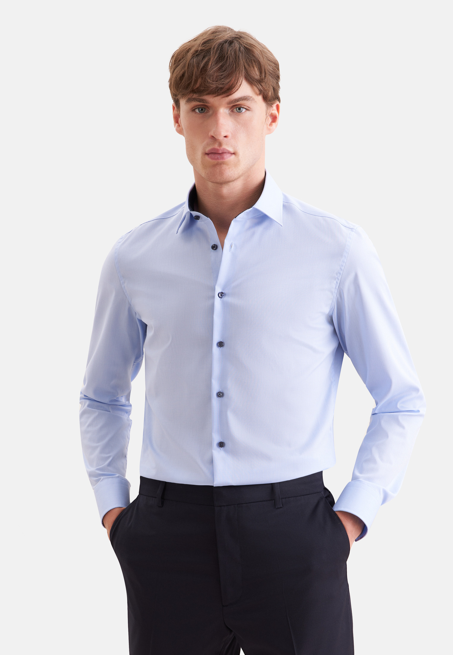 Seidensticker Business Hemd Schwarze Rose, Blau, 45