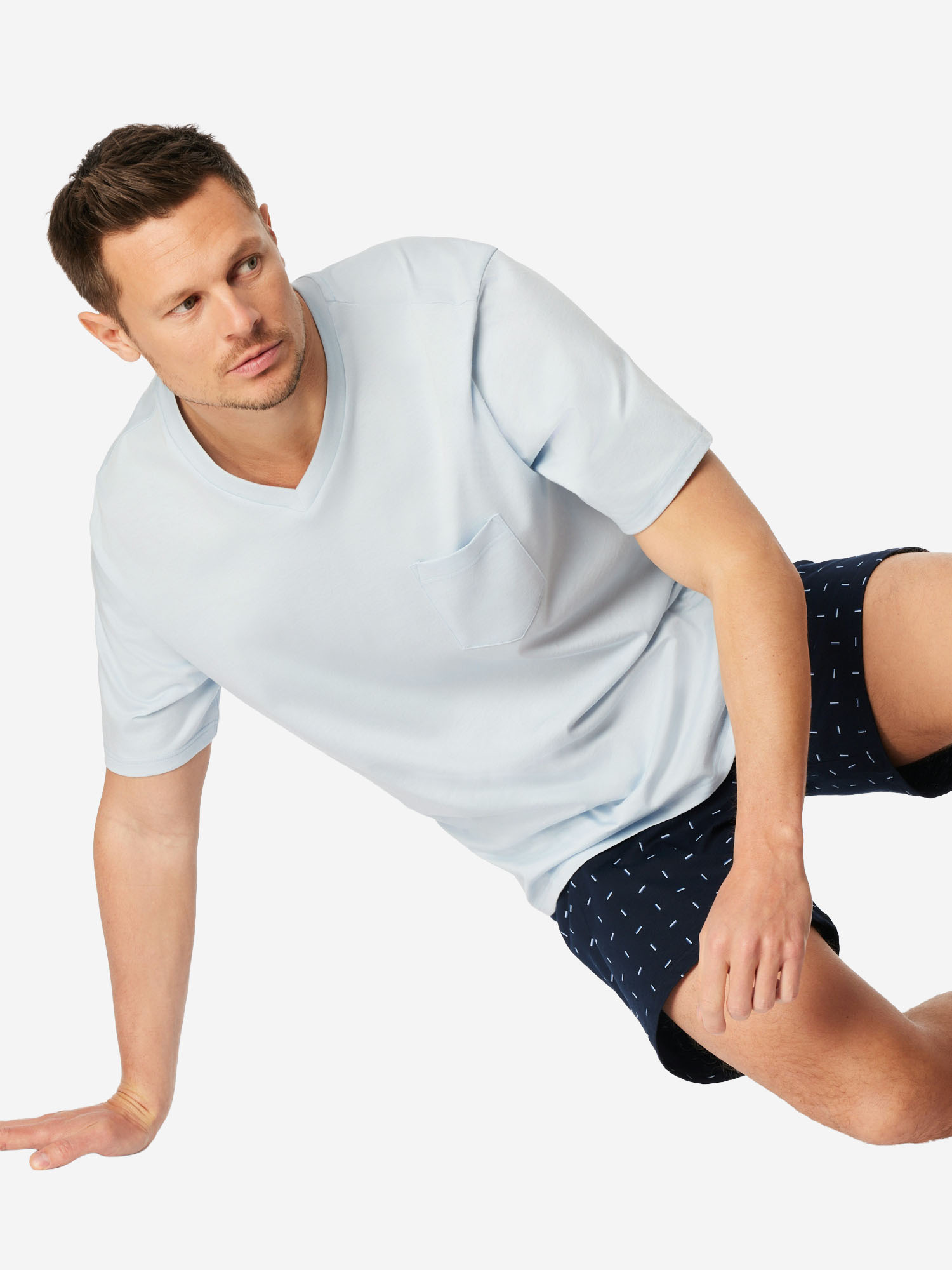 Schiesser Schlafanzug, Kurz, FüR Herren, Blau, 54